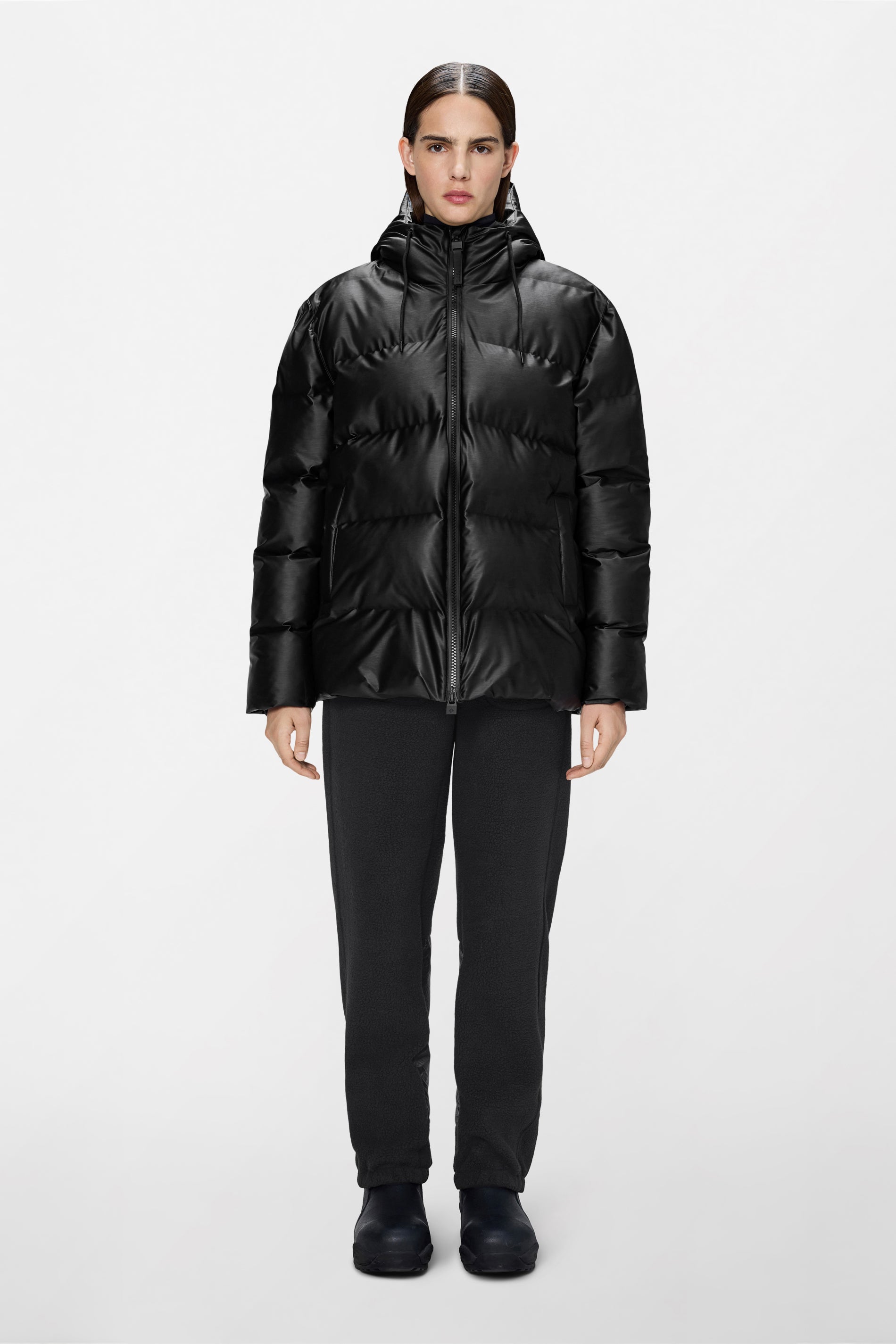RAINS Alta Puffer Jacket Black Grain Jacket