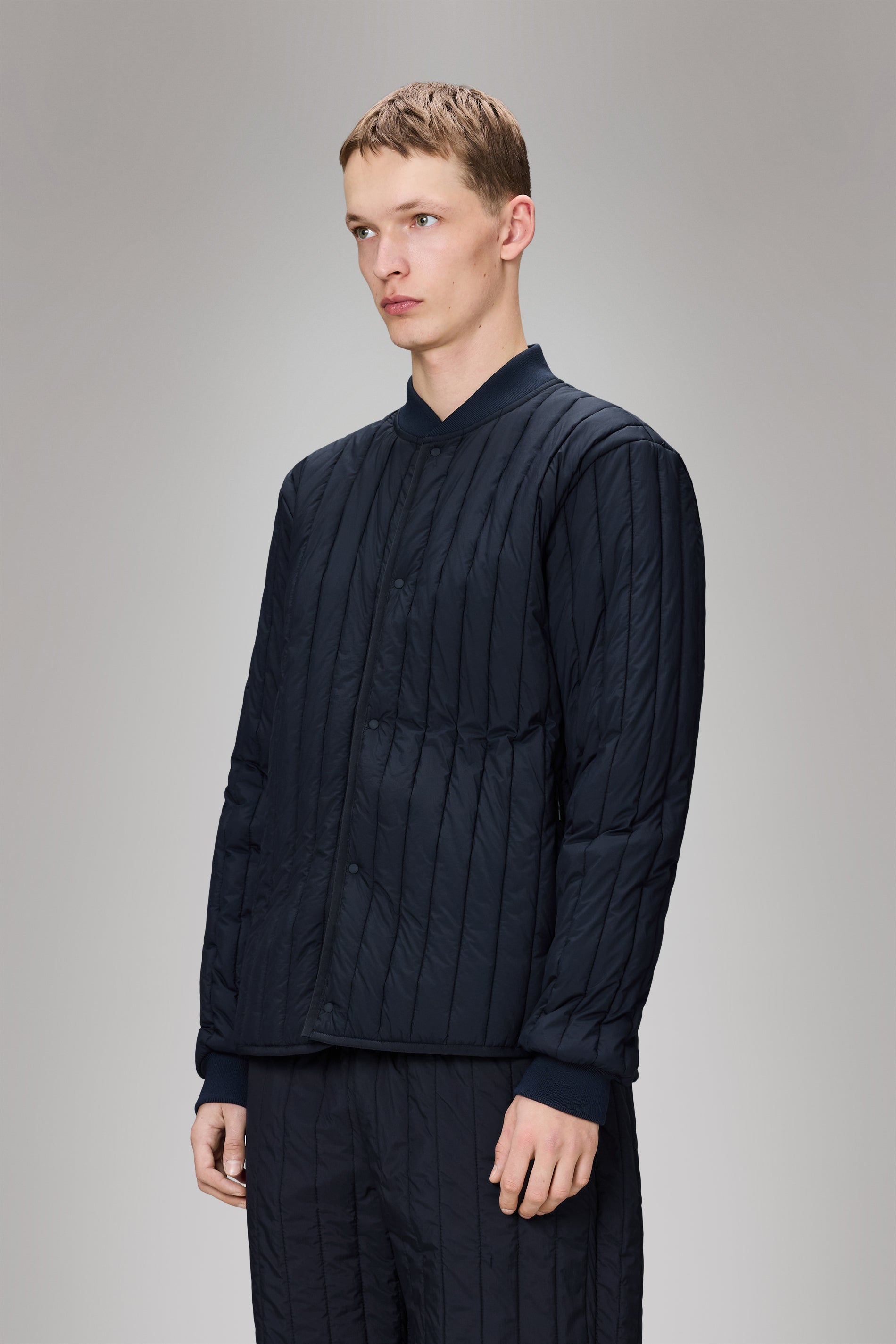 RAINS Banja Liner Bomber Jacket Navy Overshirt