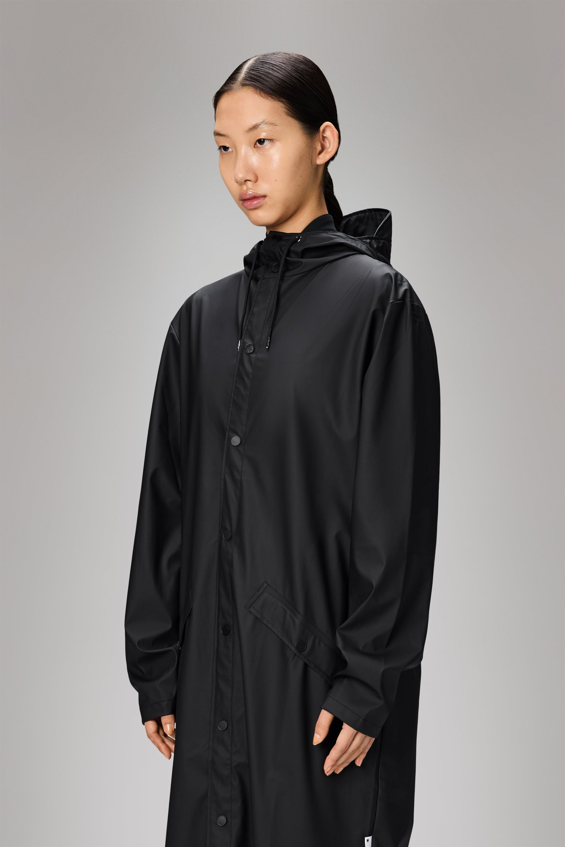 RAINS Longer Jacket Black Jacket