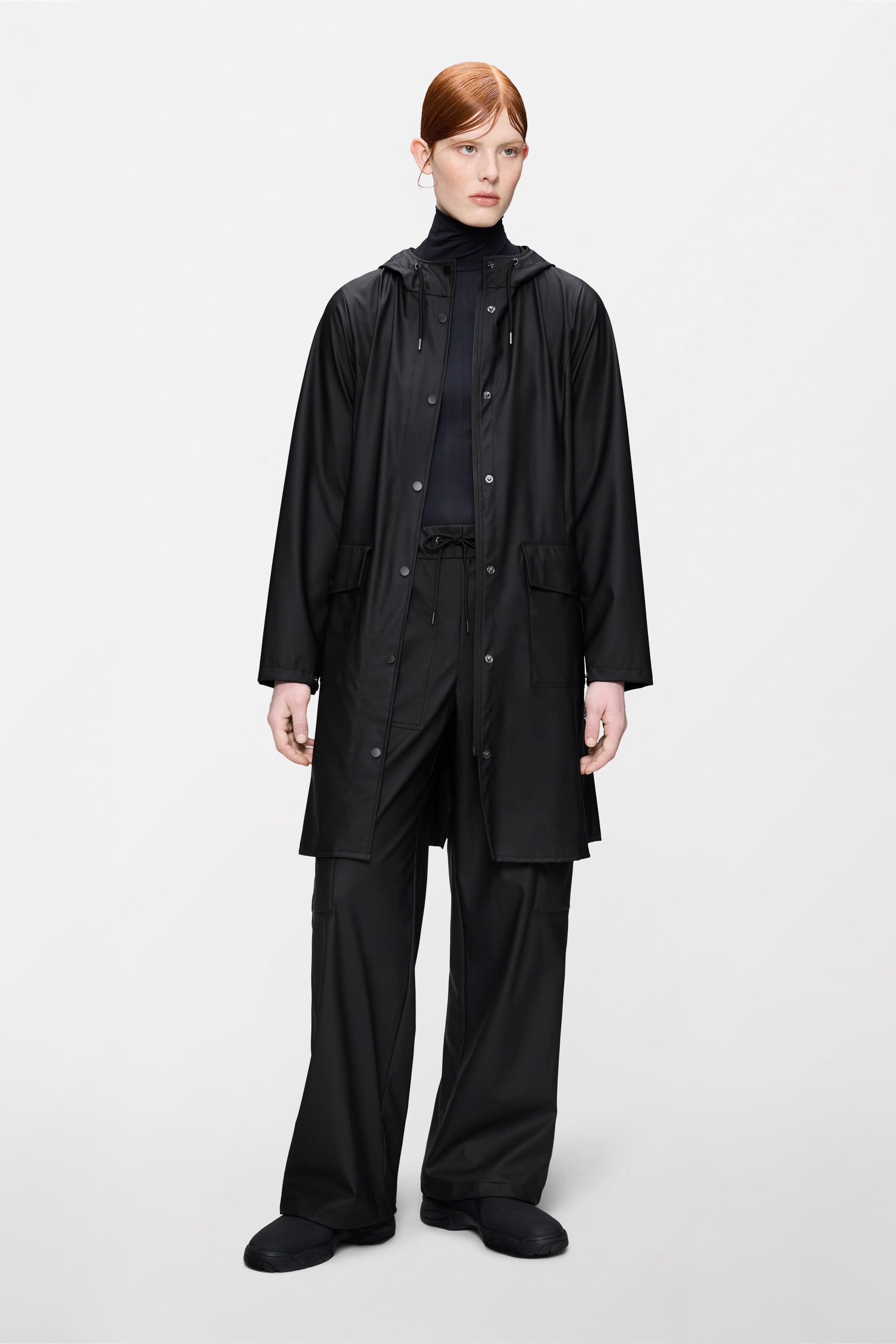 RAINS Curve Long Jacket
Black Jacket