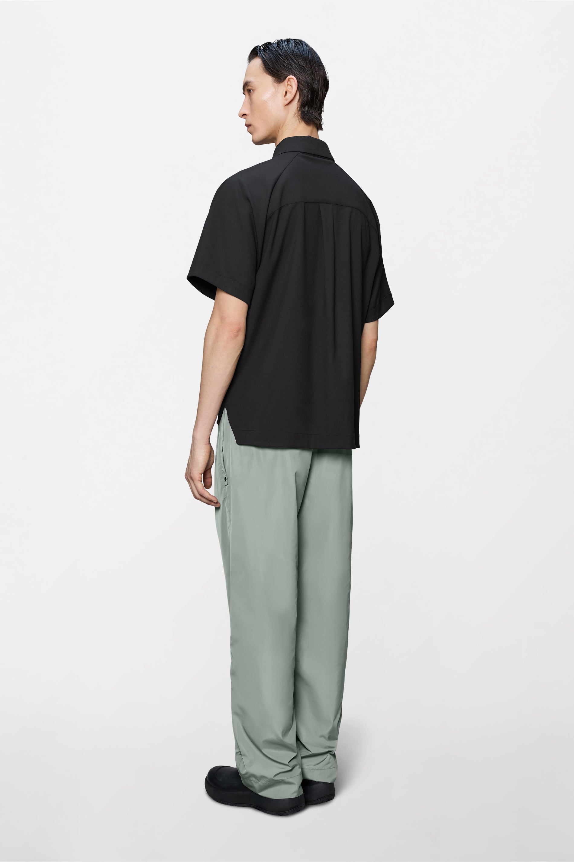 RAINS Day Shirt Black Short Sleeve