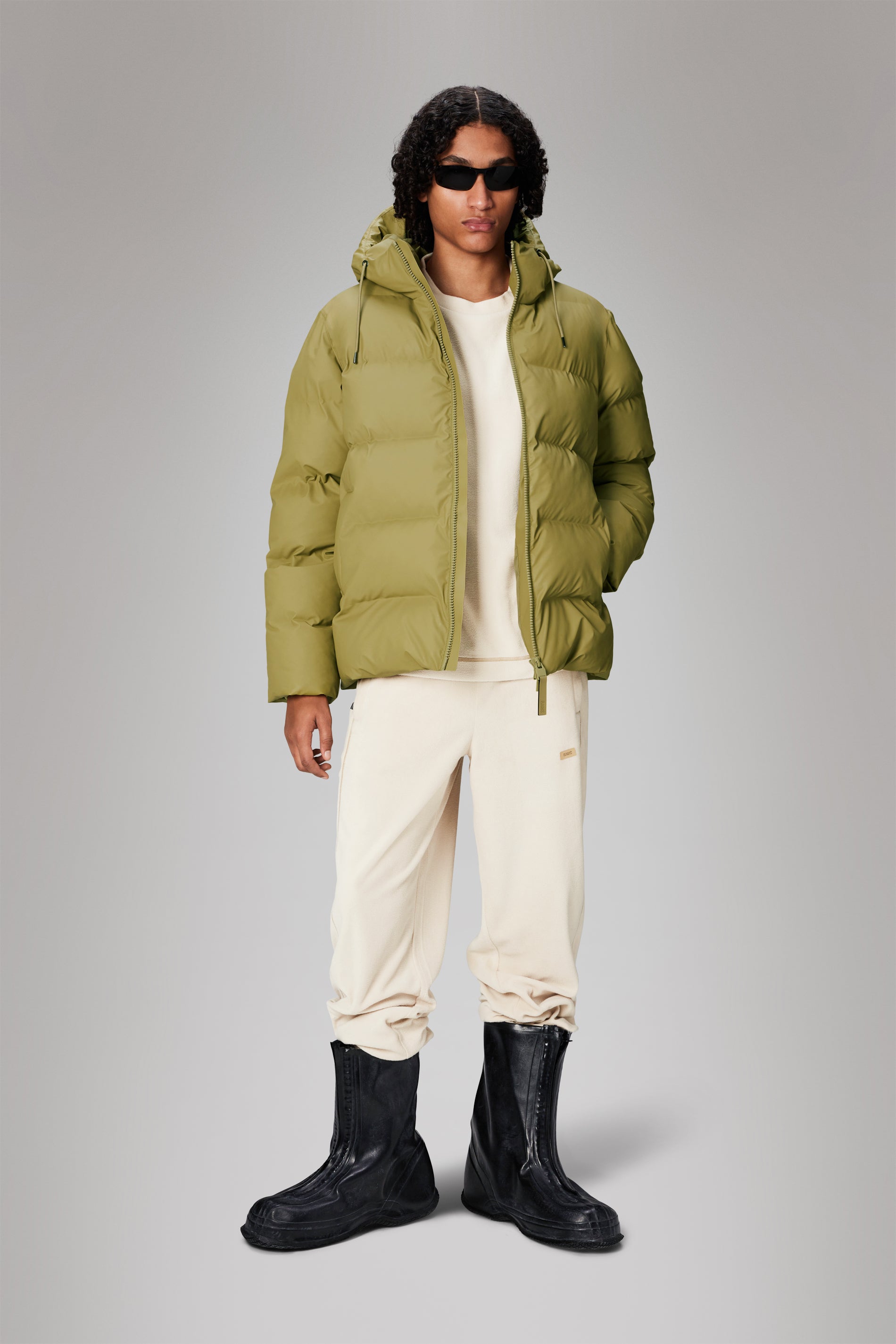 RAINS Alta Puffer Jacket Khaki Jacket