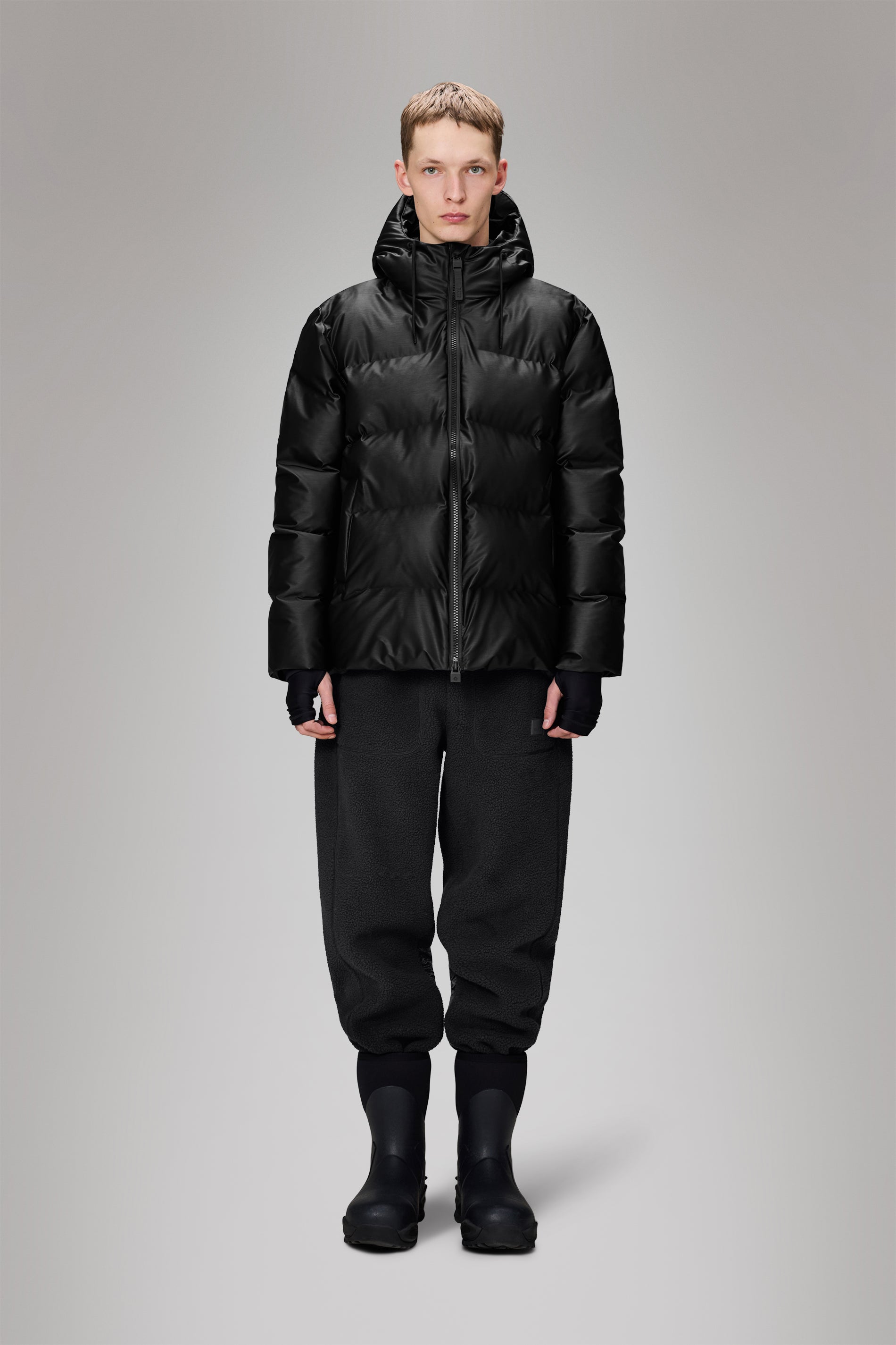 Rains Alta Puffer Jacket Black Grain Jacket