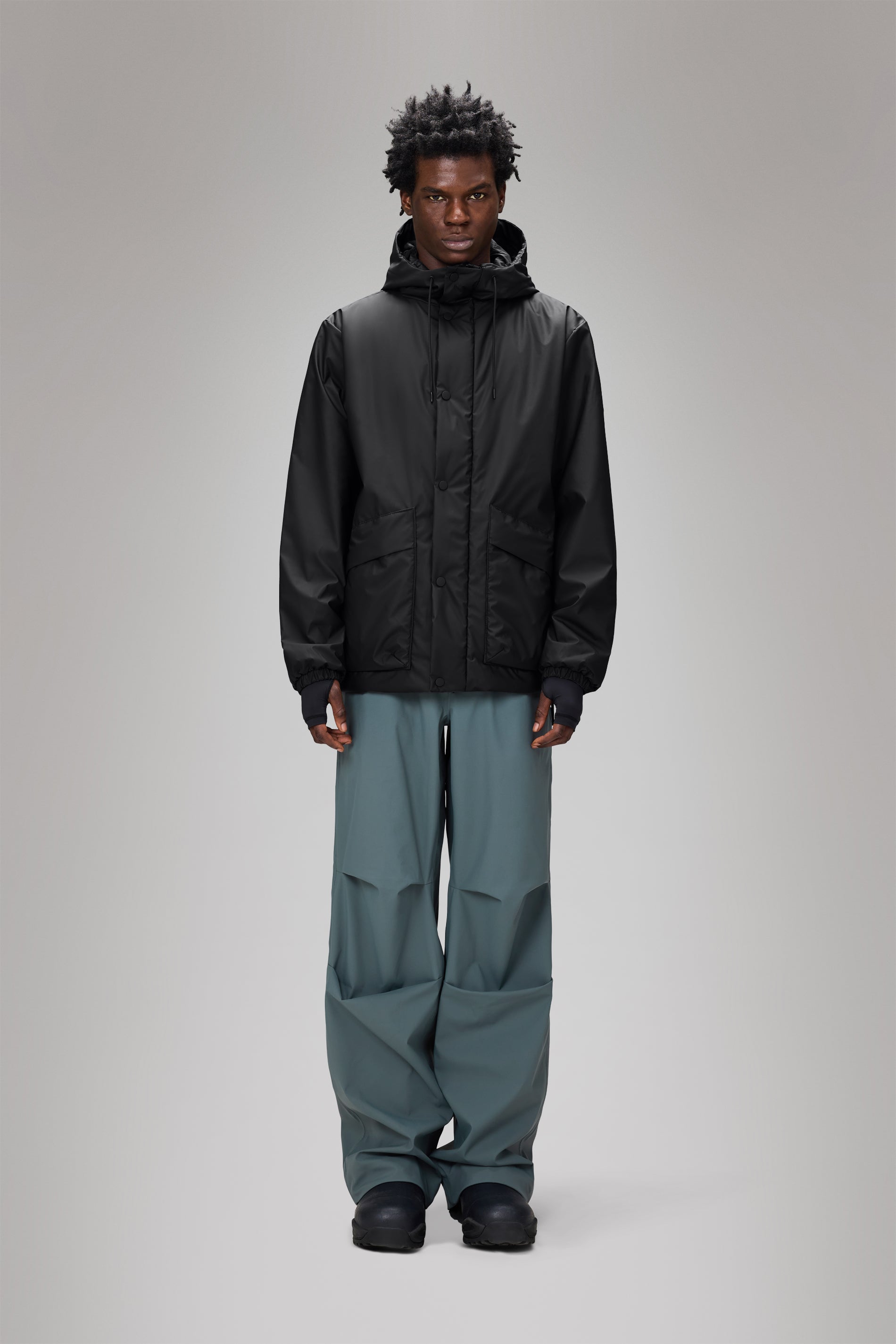 RAINS Lohja Insulated Cargo Jacket Black Jacket