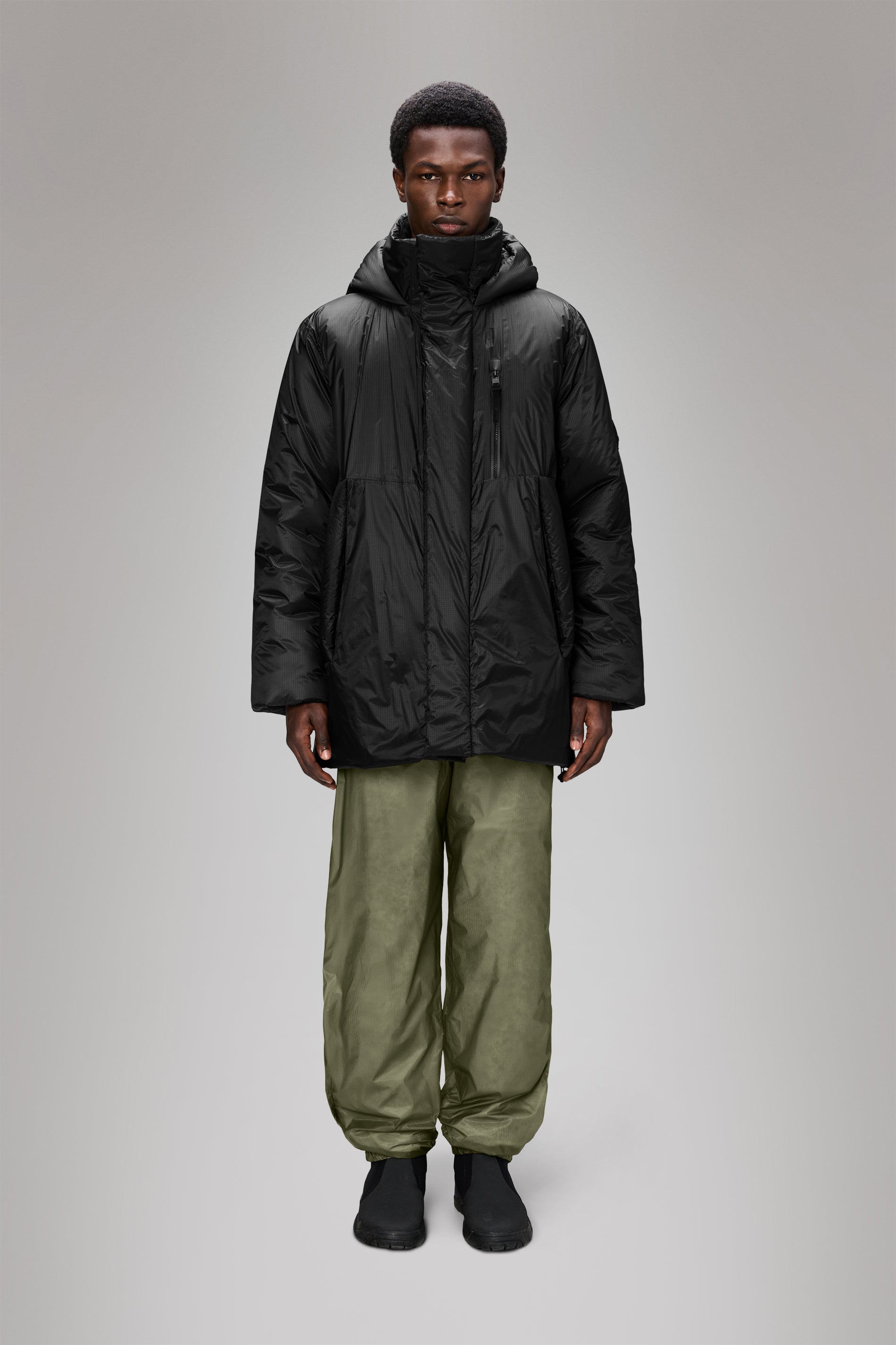 RAINS Torna Insulated Long Jacket Black Jacket