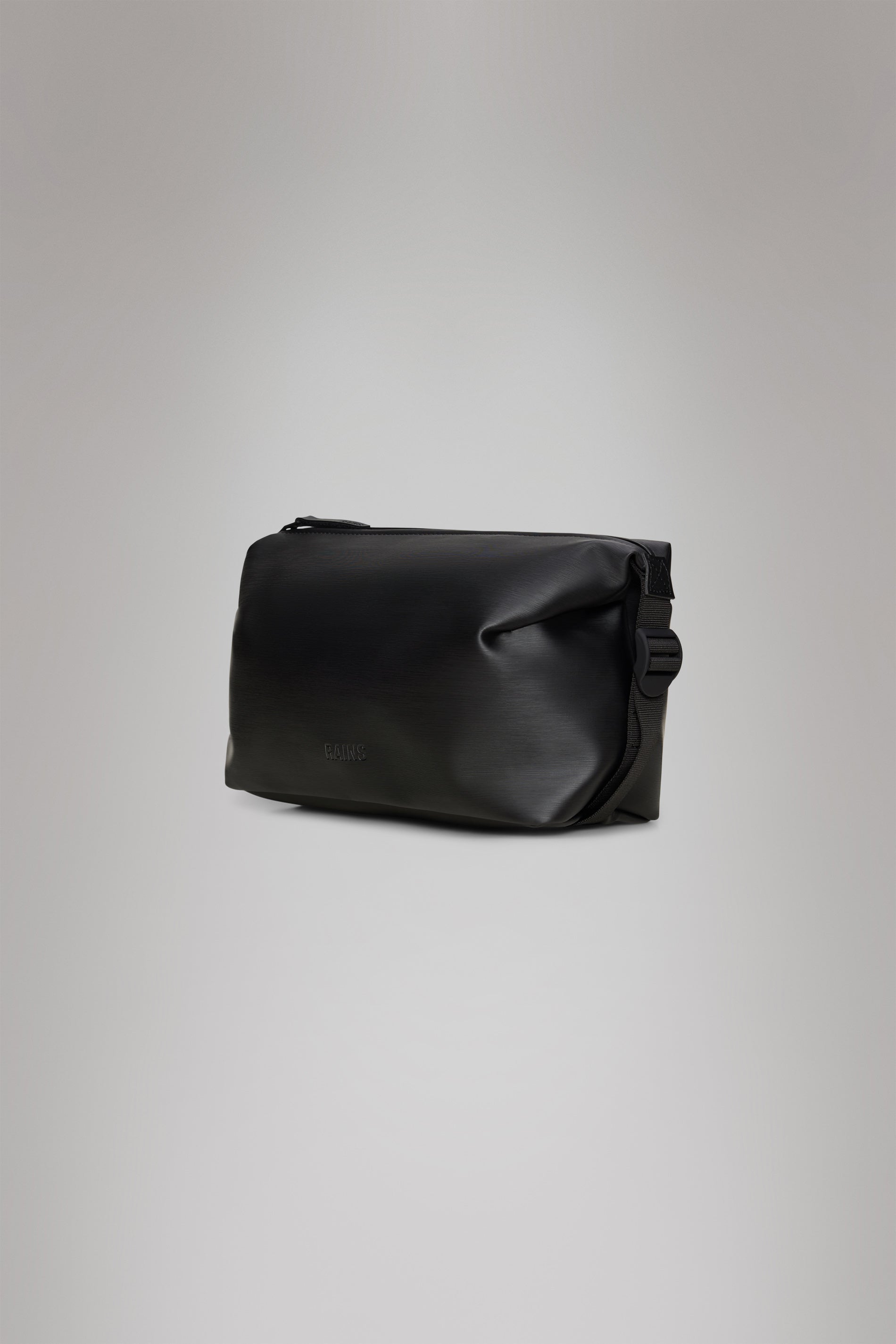 RAINS Hilo Wash Bag Black Grain Wash Bag