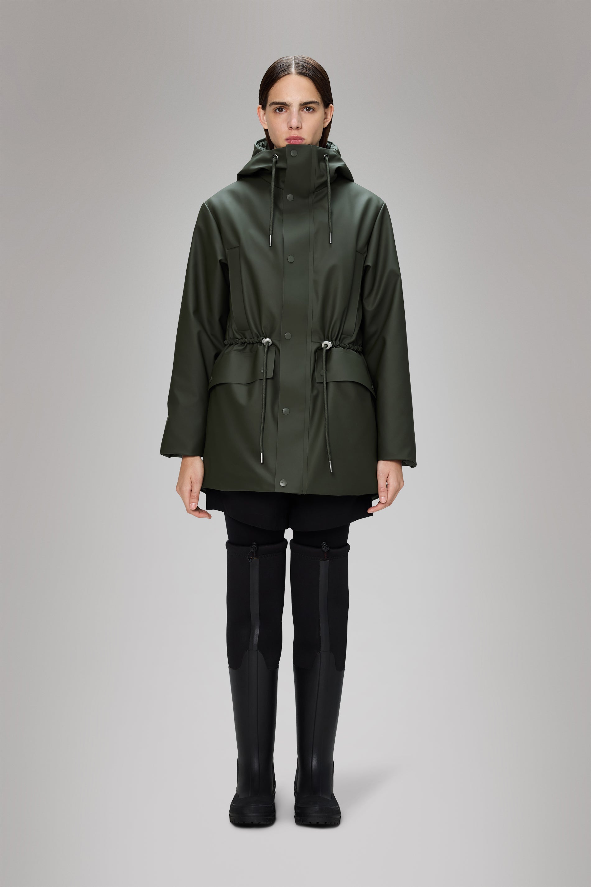 Rains Nome String W Parka Green Jacket