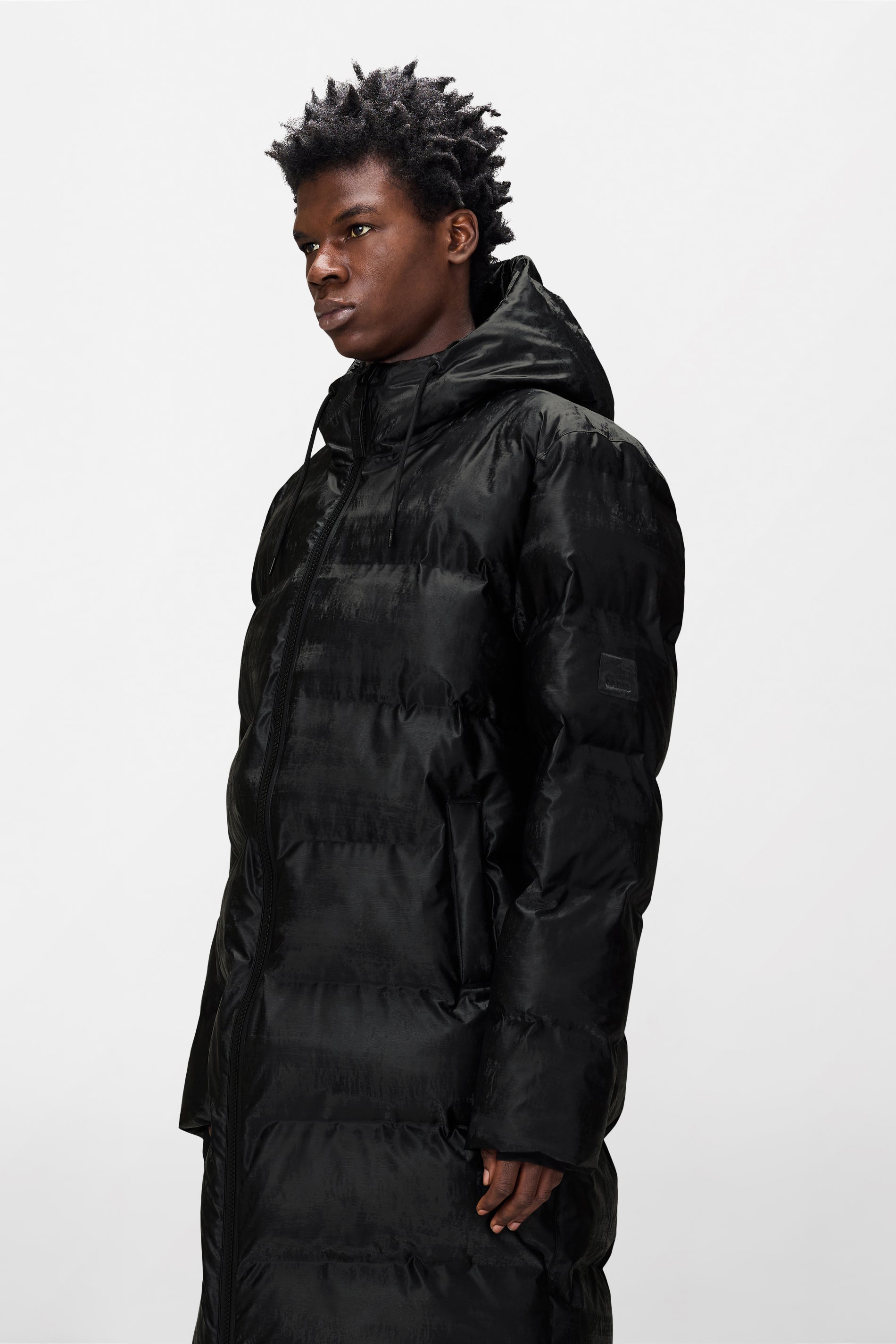 RAINS Alta Longer Puffer Jacket Coal Jacket