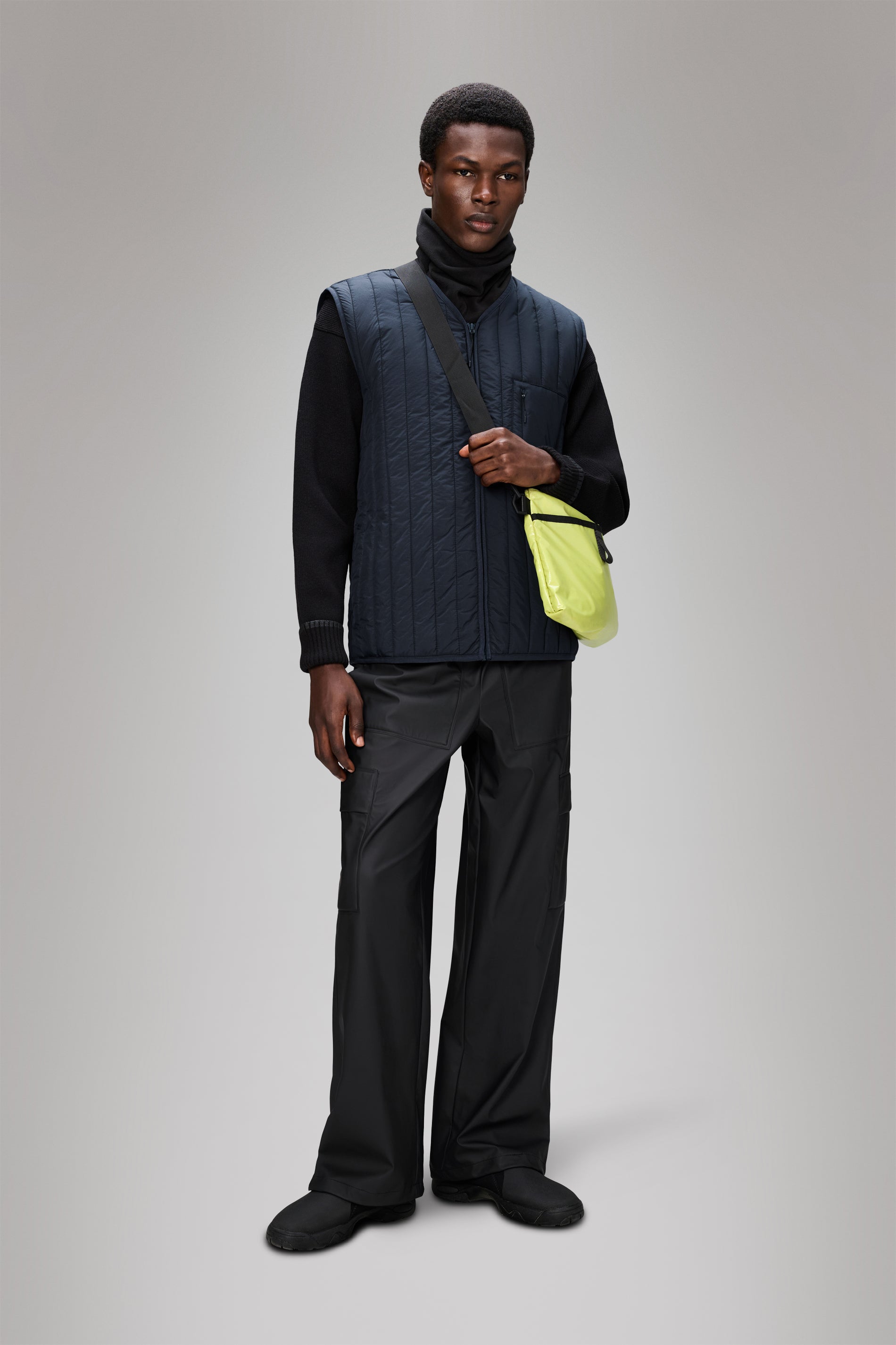 RAINS Banja Liner Vest Navy Short Sleeve