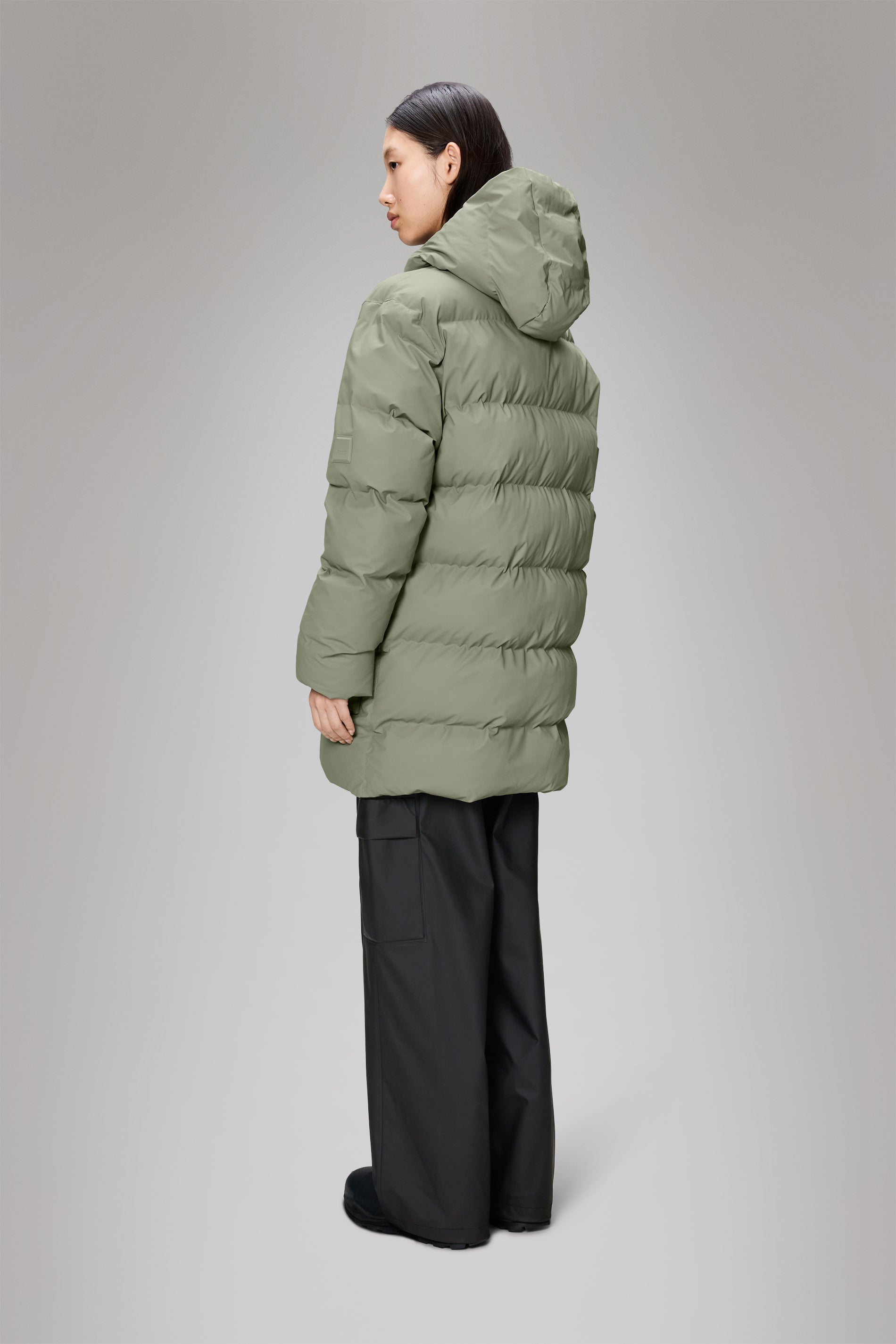 Rains Alta Long Puffer Cargo Jacket Drift Jacket