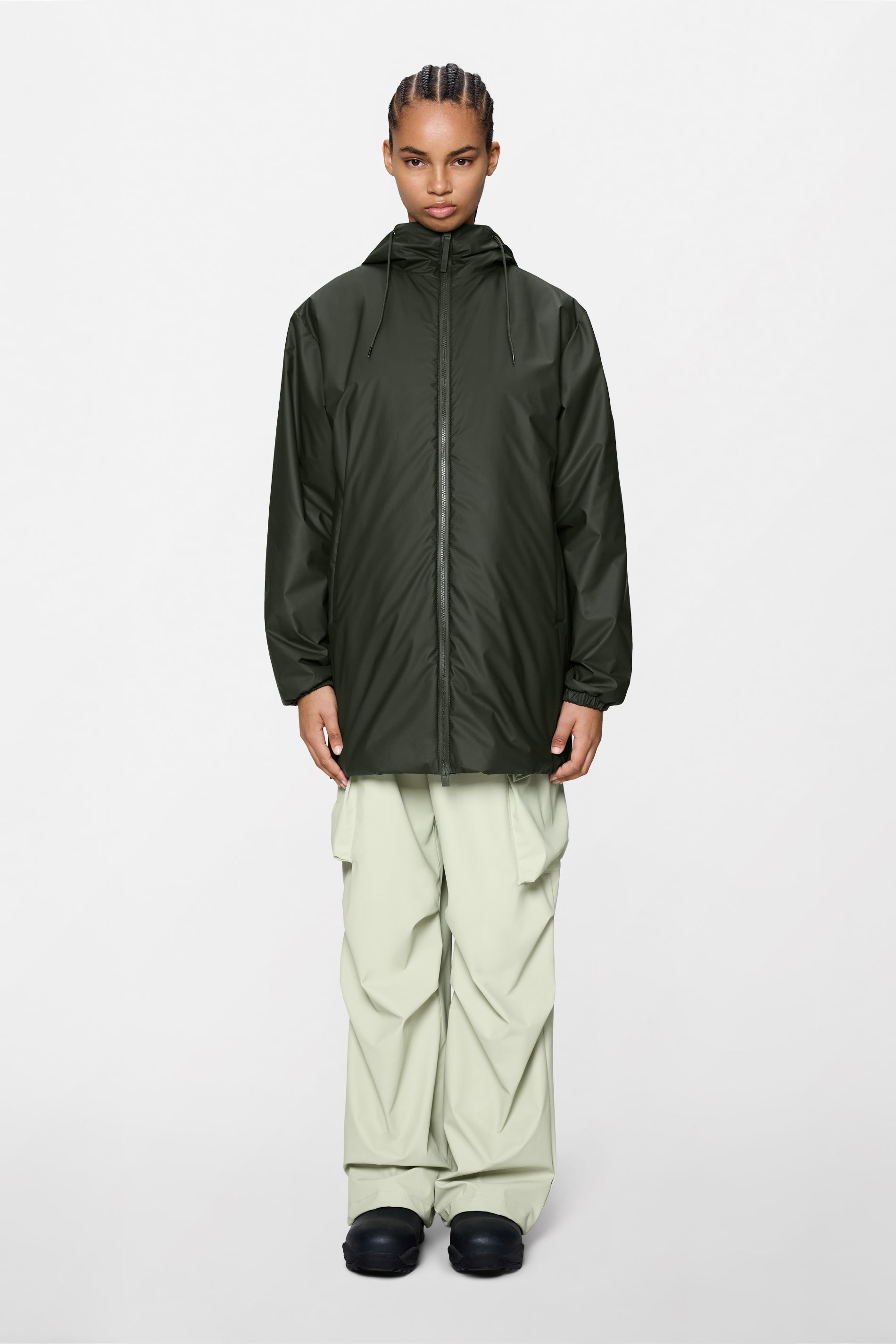 RAINS Lohja Long Insulated Jacket Green Jacket