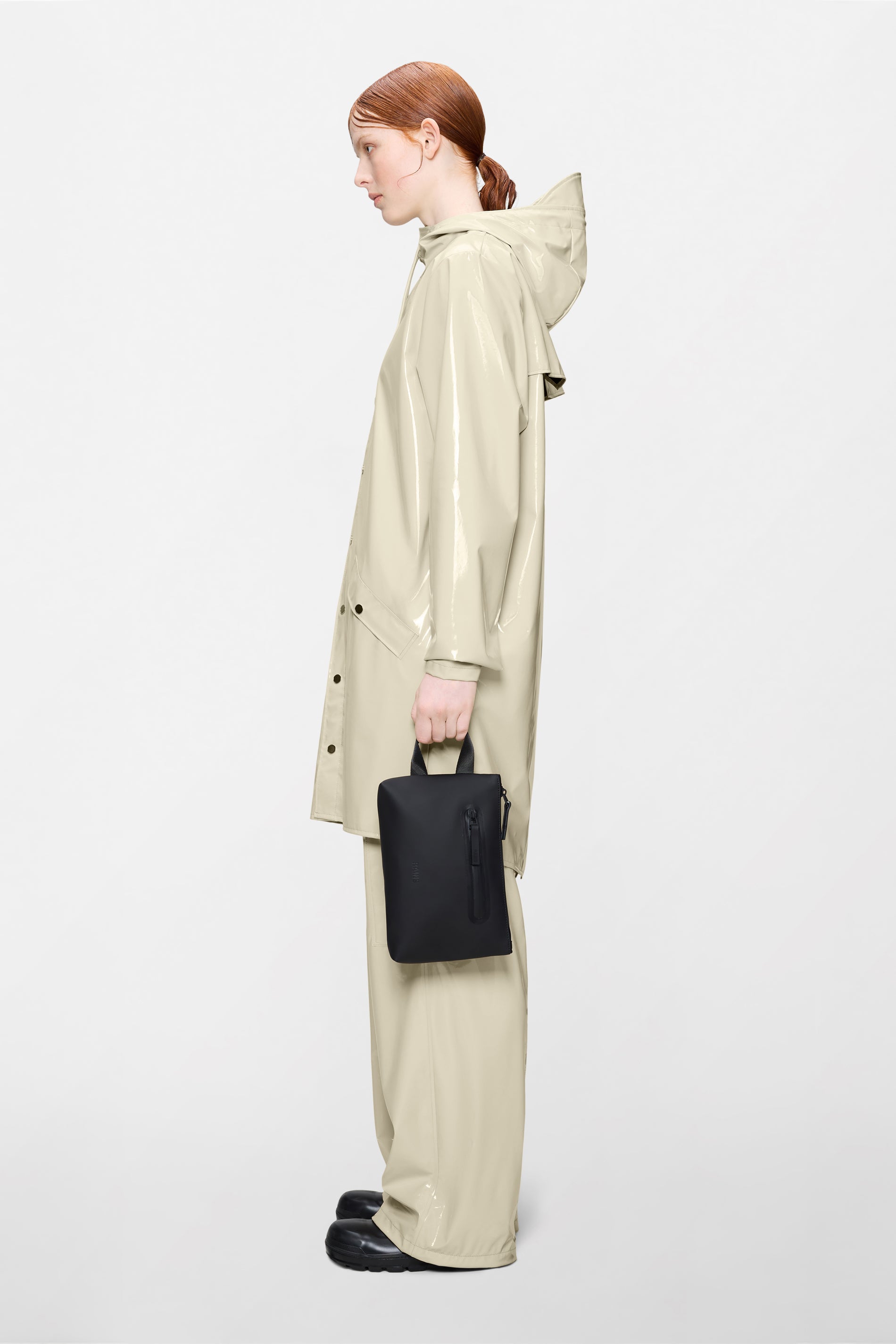 RAINS 2 Zip Cosmetic Bag Large Black Wash Bag