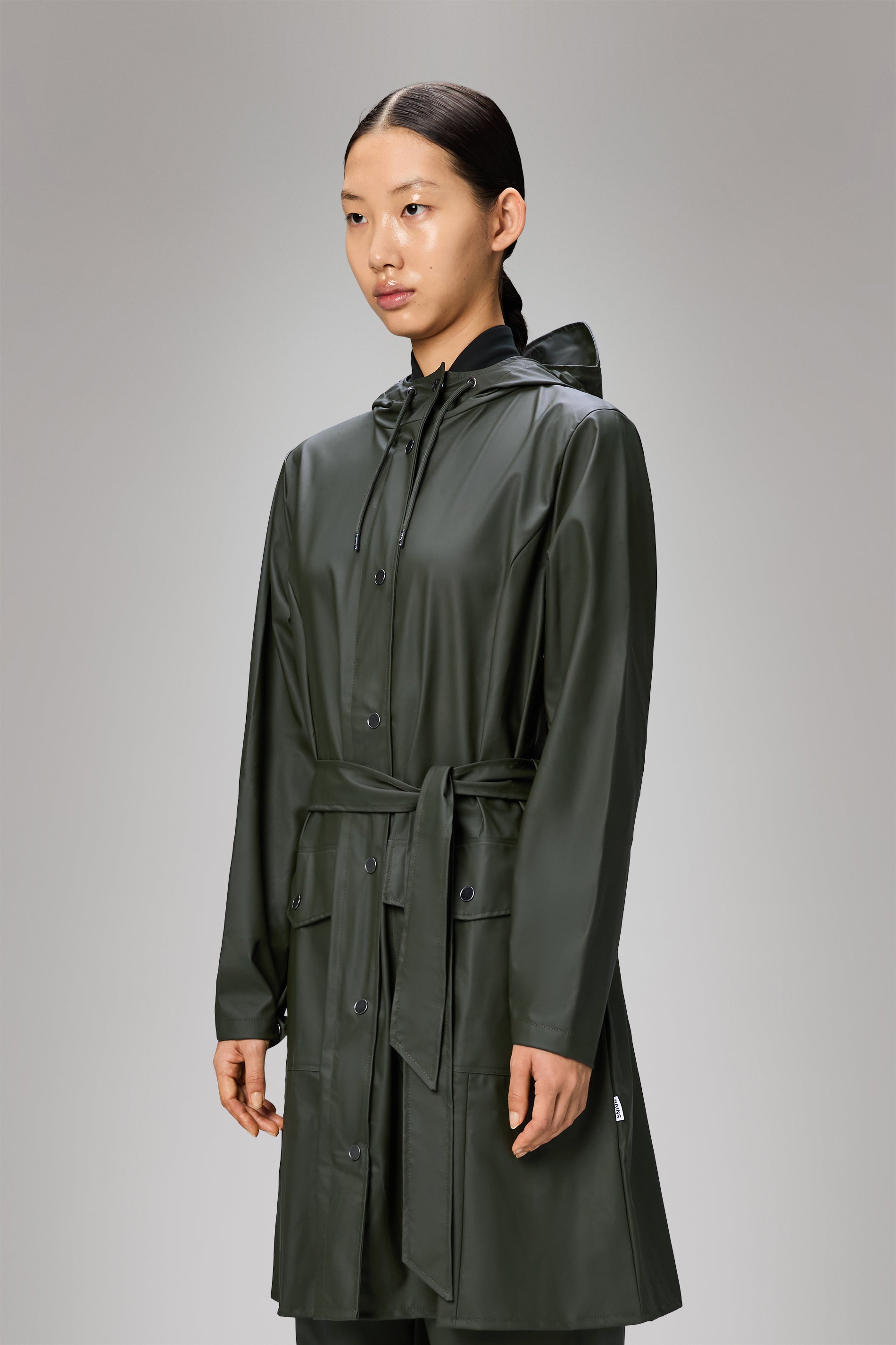 RAINS Curve Long Jacket
Green Jacket
