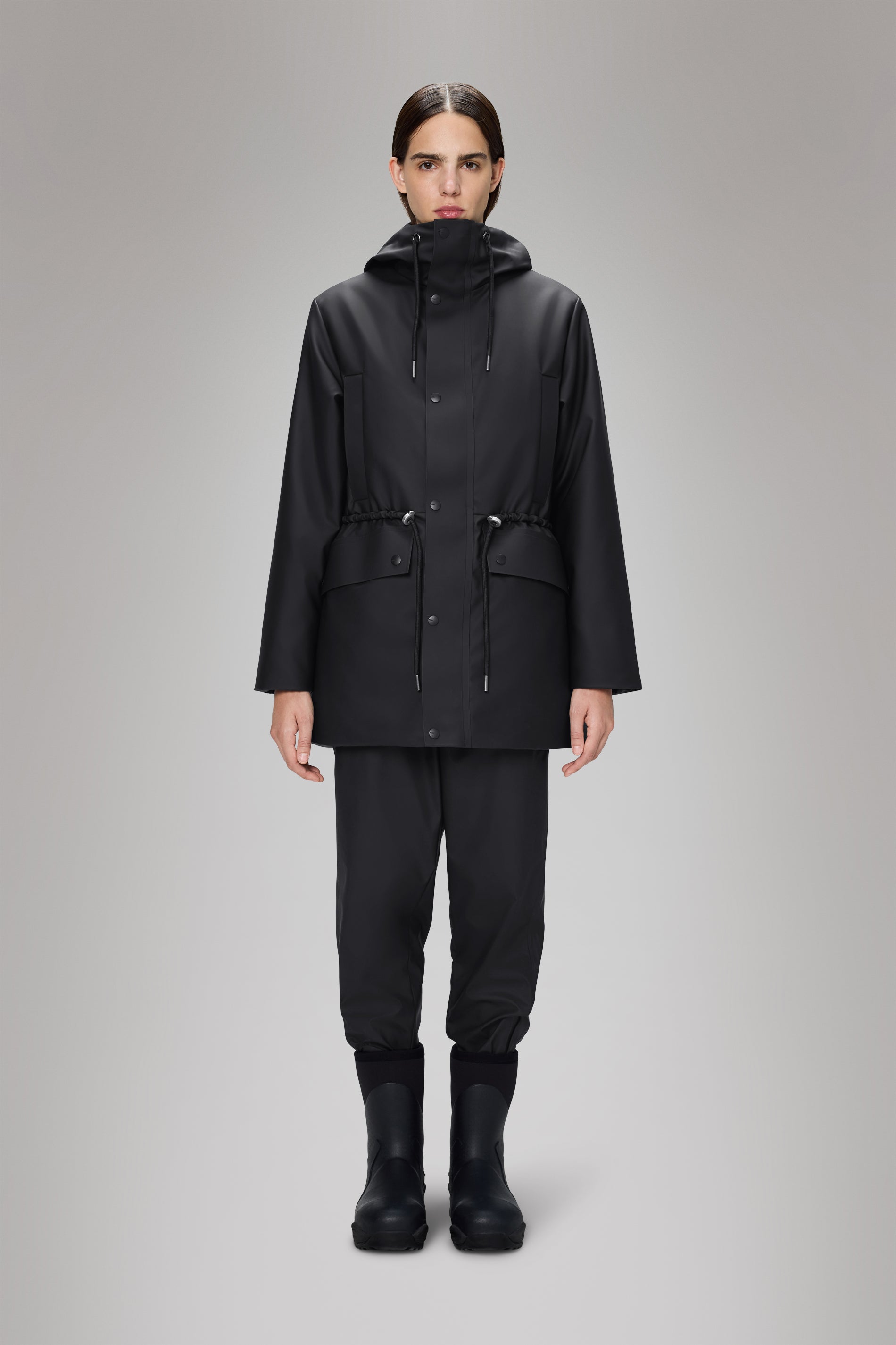 Rains Nome String W Parka Black Jacket