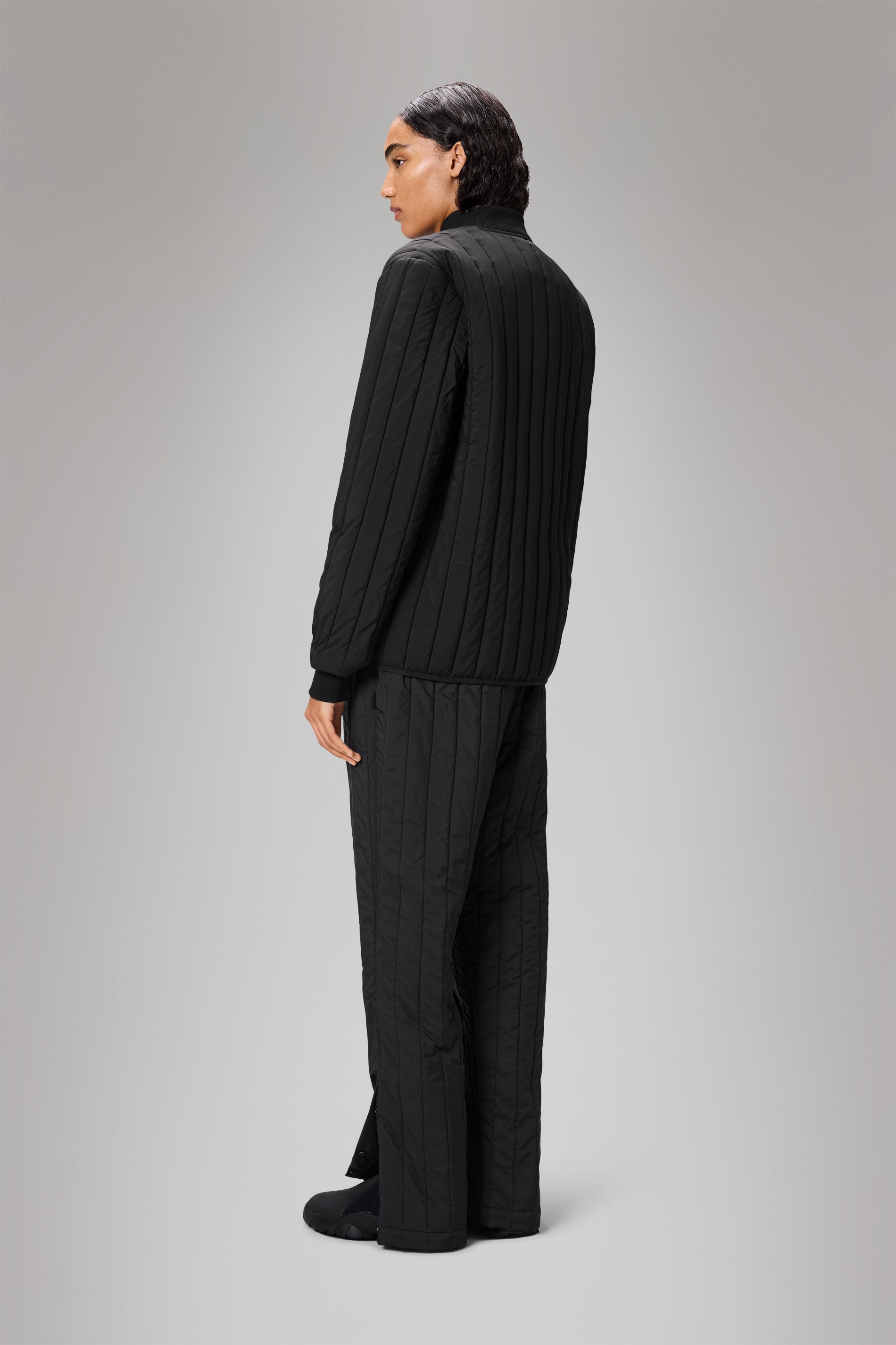 RAINS Banja Liner Bomber Jacket Black Overshirt