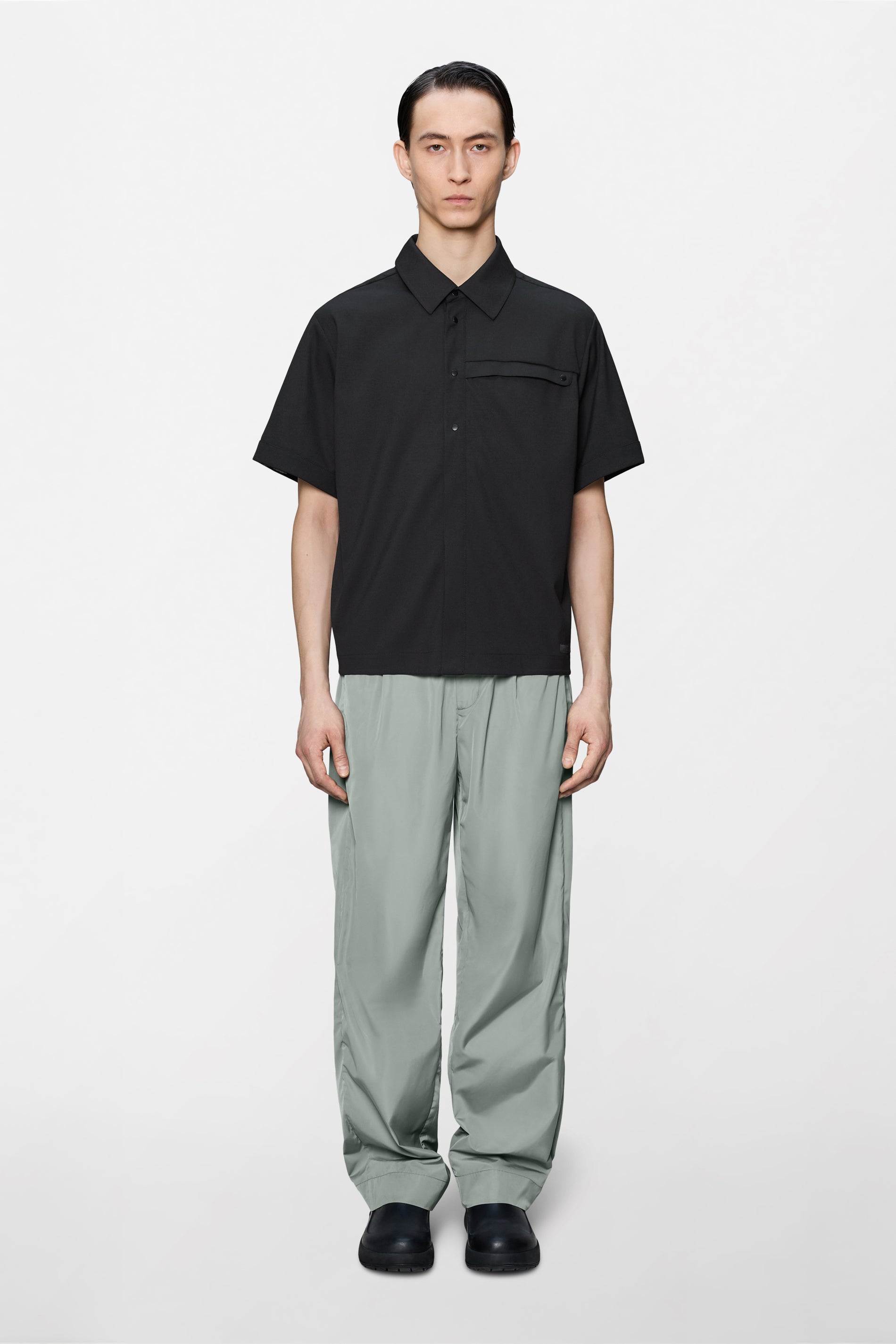 RAINS Day Shirt Black Short Sleeve