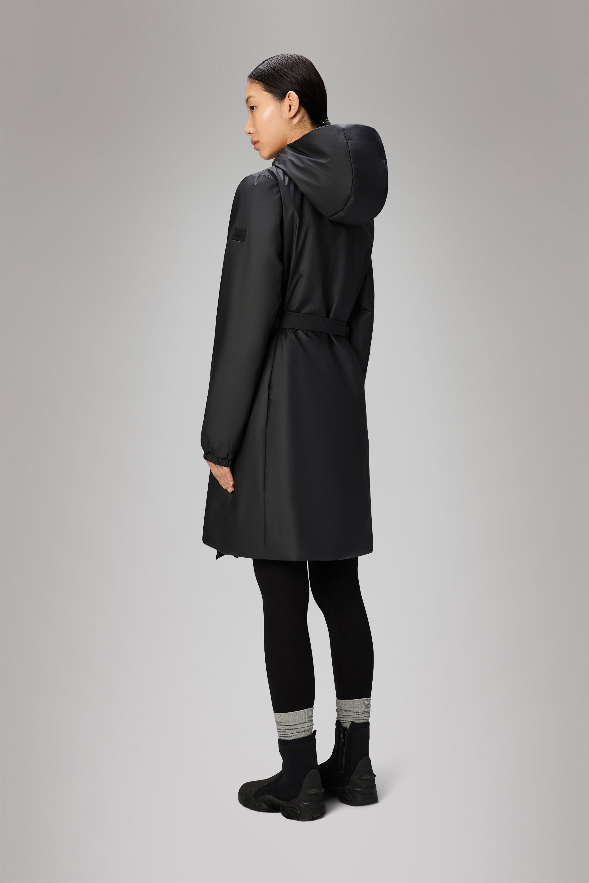 RAINS Lohja Long Insulated Curve Jacket Black Jacket
