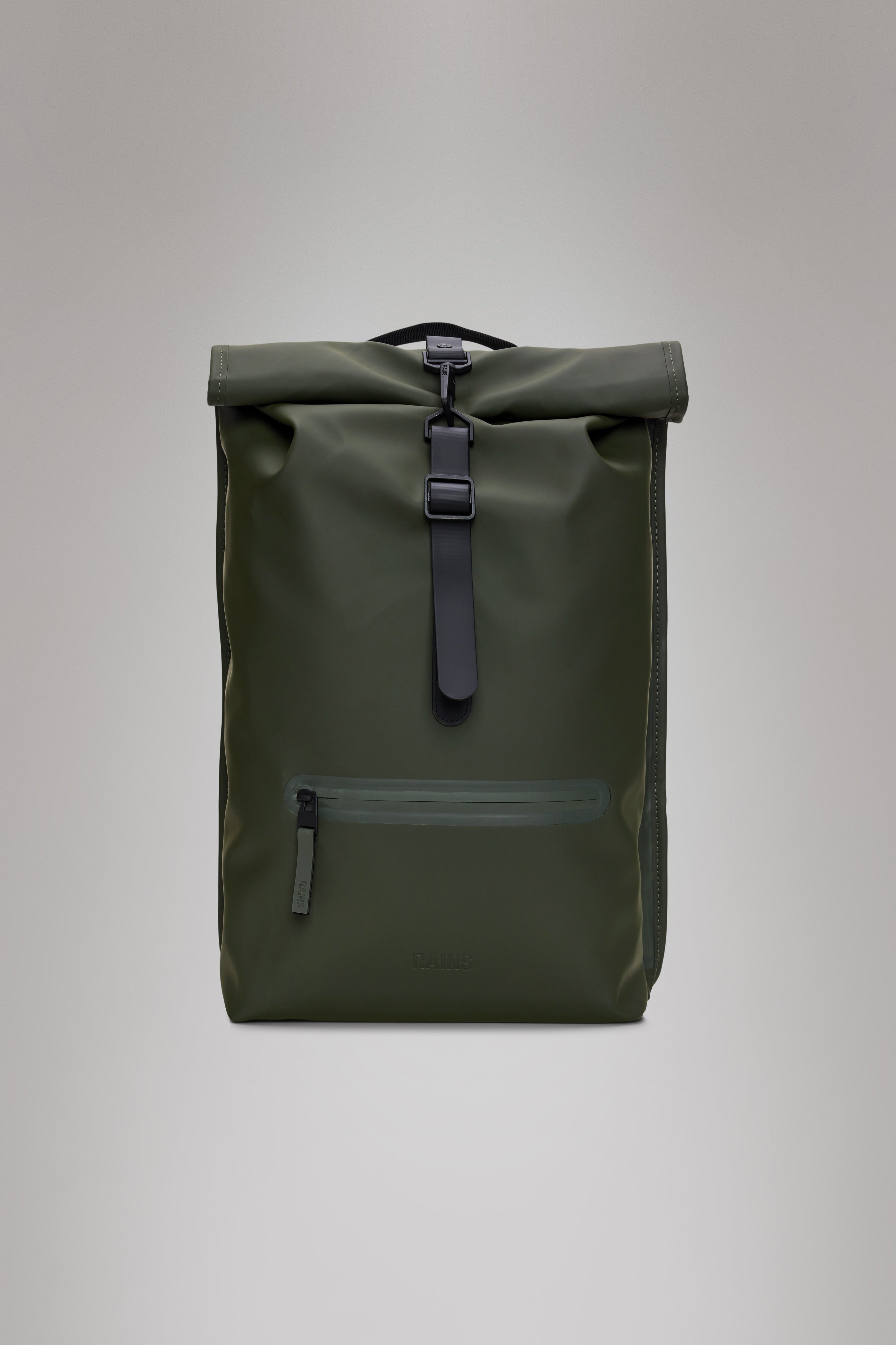 RAINS Rolltop Rucksack Green 17L H60 x D11 x W32 cm Backpack