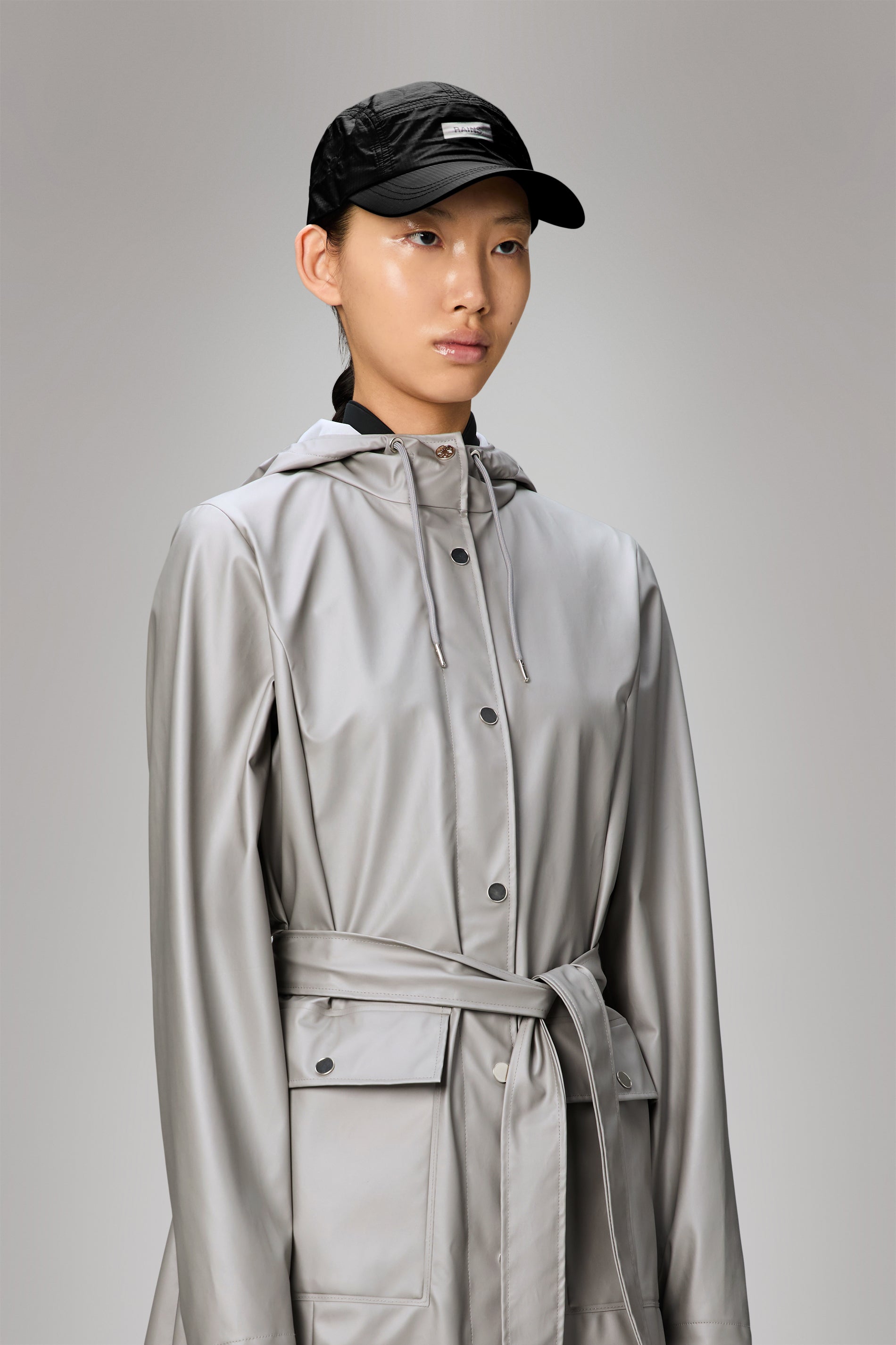 RAINS 5 Panel Ripstop Cap Black Headwear