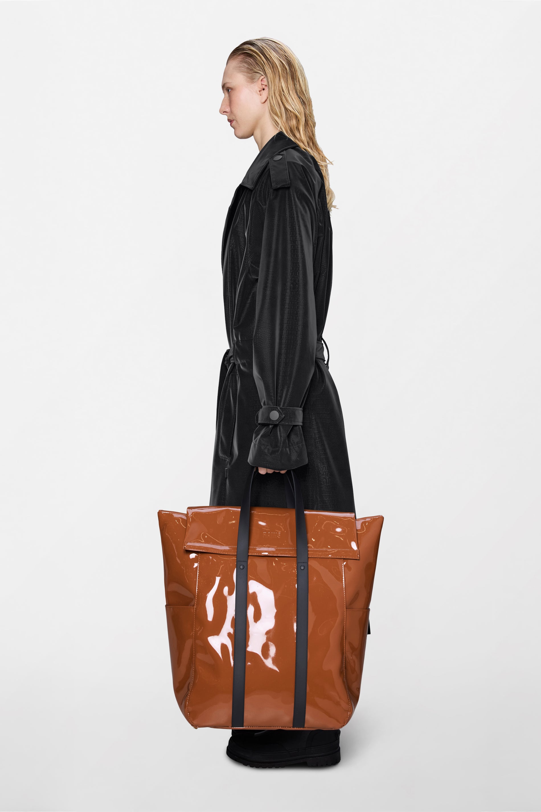 RAINS 2 Way Tote Bag Large Ochre Tote