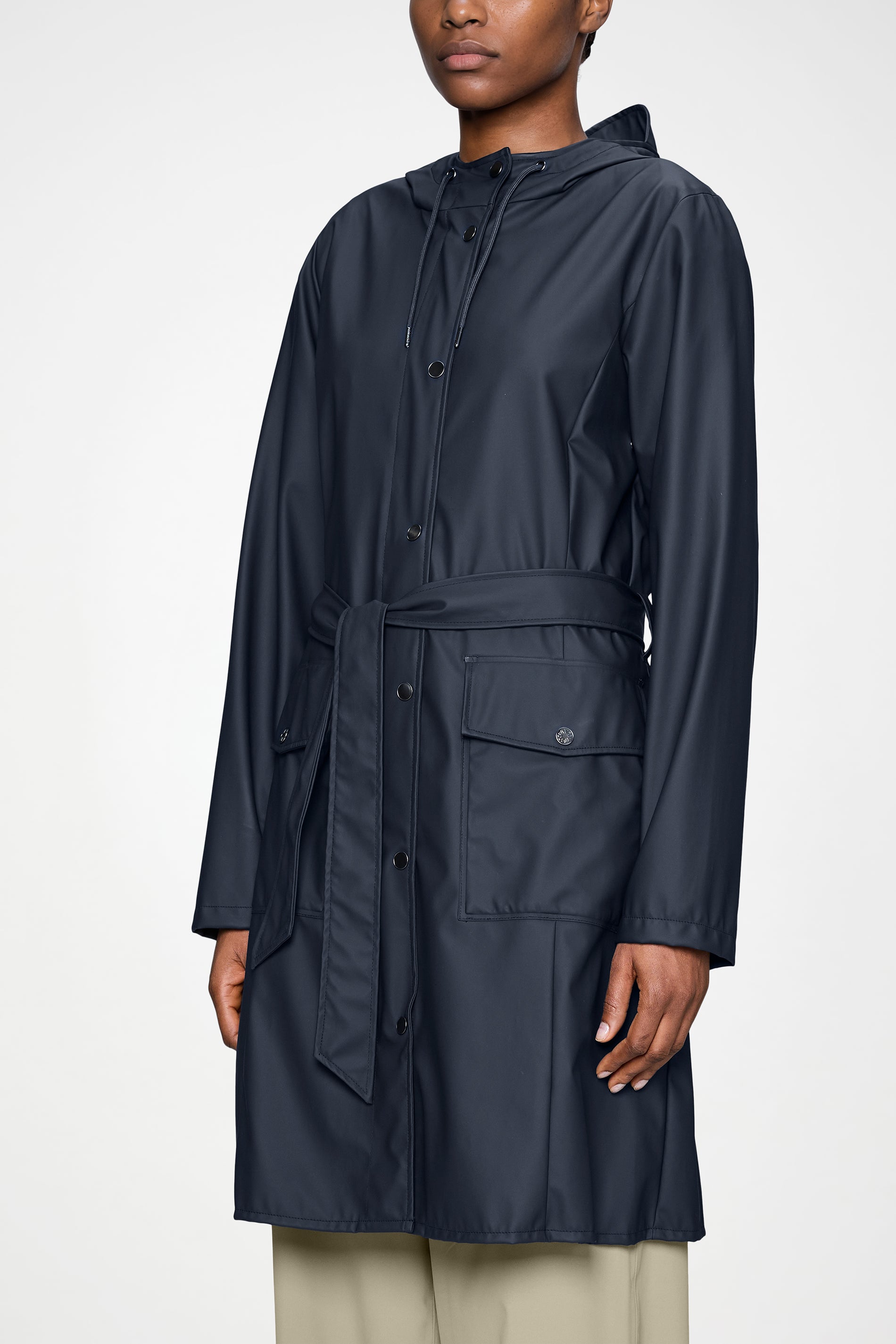 RAINS Curve Long Jacket
Navy Jacket