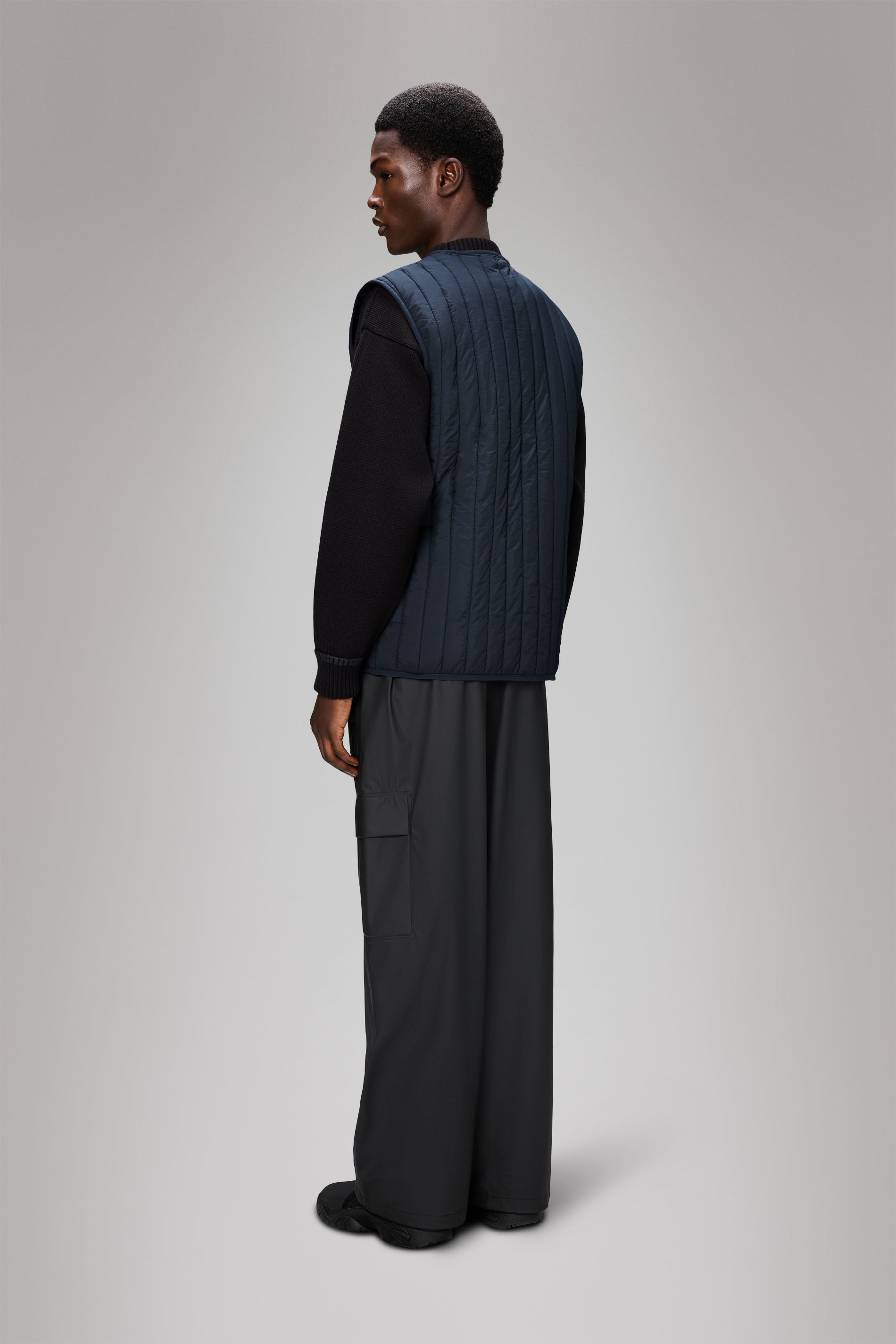 RAINS Banja Liner Vest Navy Short Sleeve