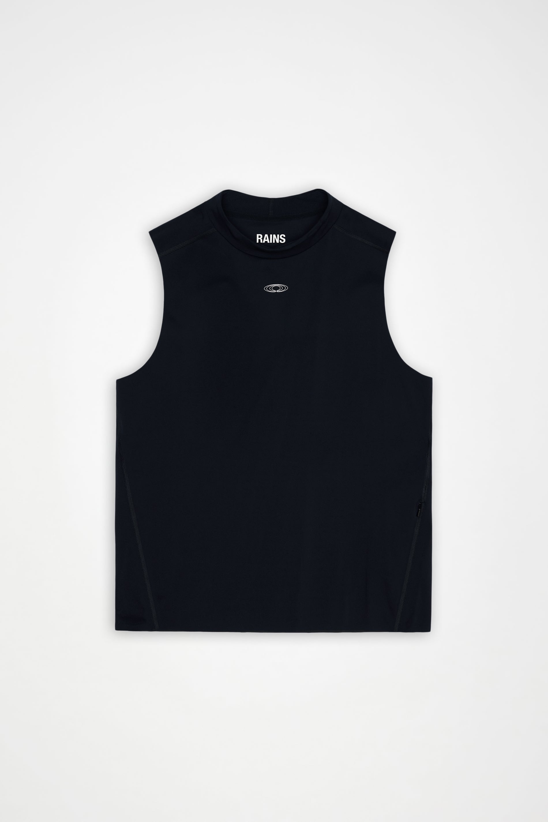 RAINS Warm Up Tank Top Black Short Sleeve