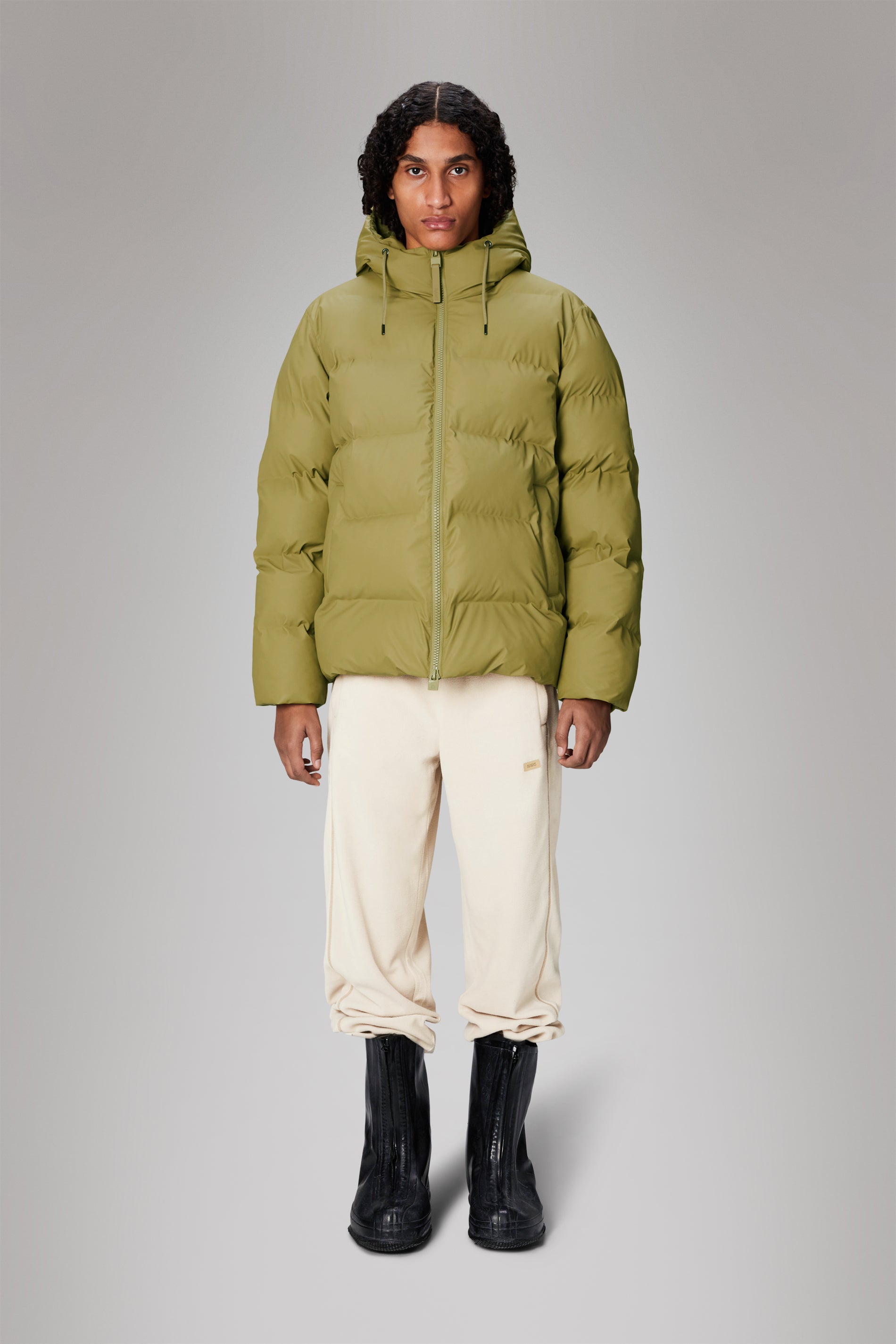 RAINS Alta Puffer Jacket Khaki Jacket