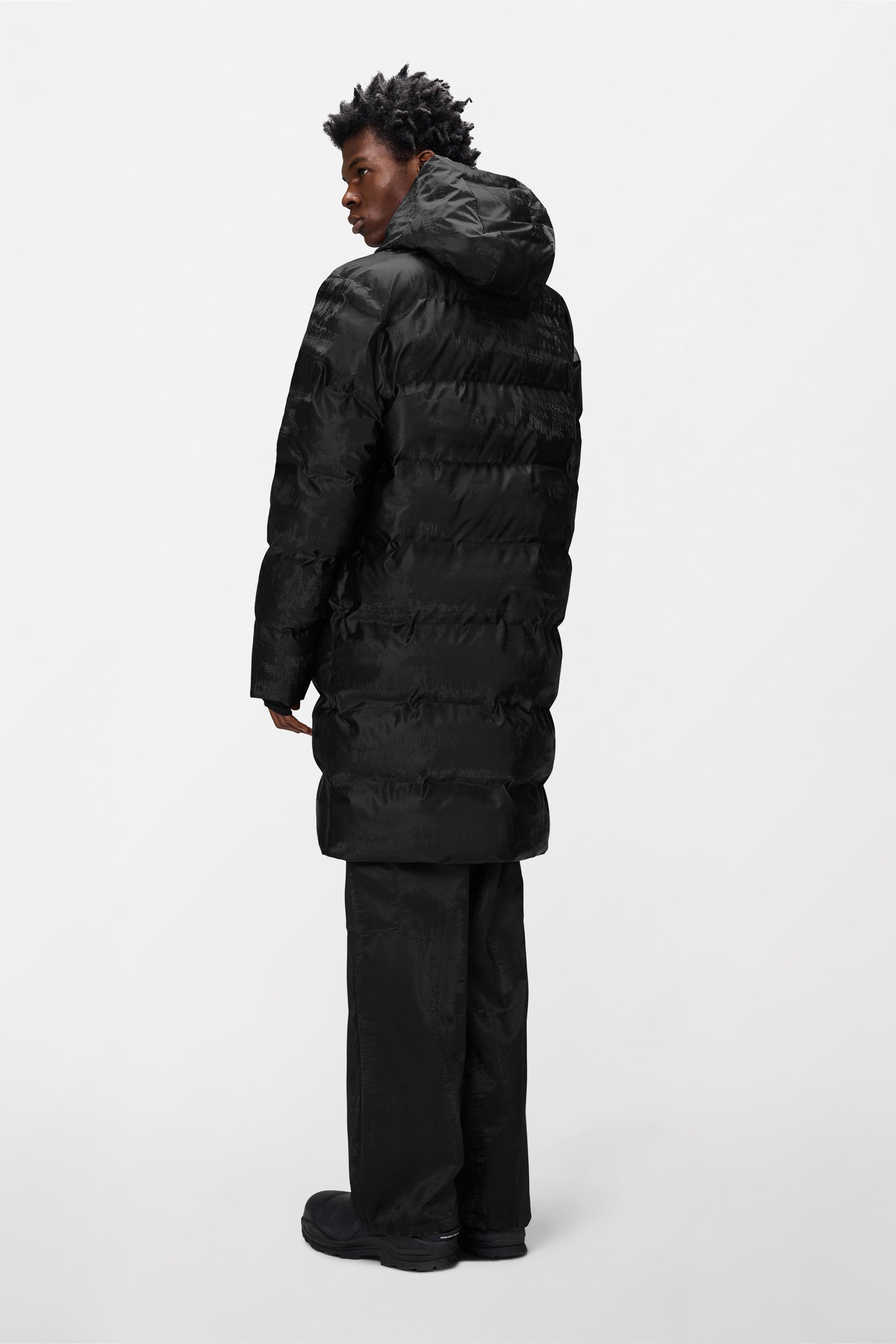 RAINS Alta Longer Puffer Jacket Coal Jacket