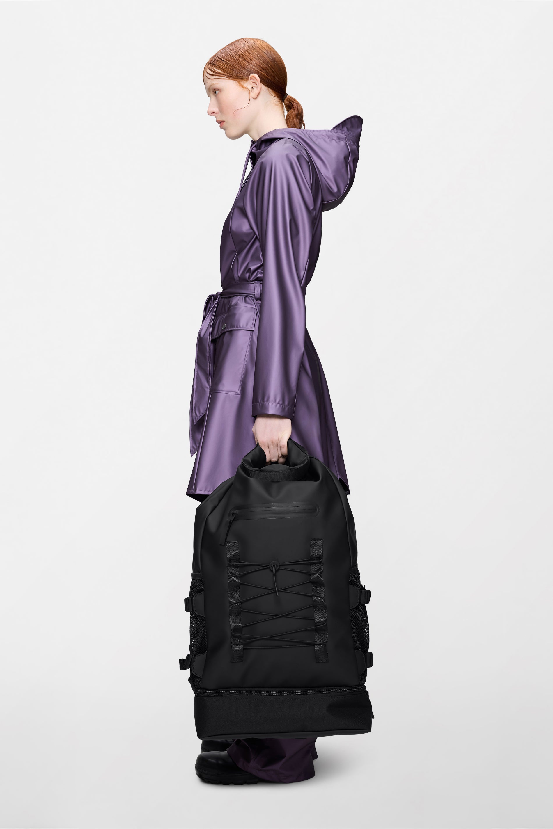 RAINS Trail Mountianeer Rolltop Large Black Backpack