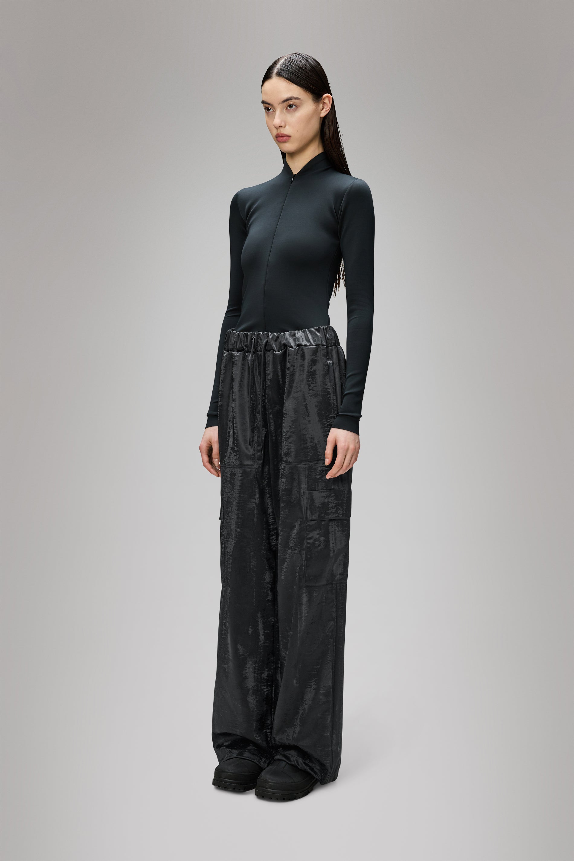 RAINS Cargo Rain Pants Wide Coal Pants