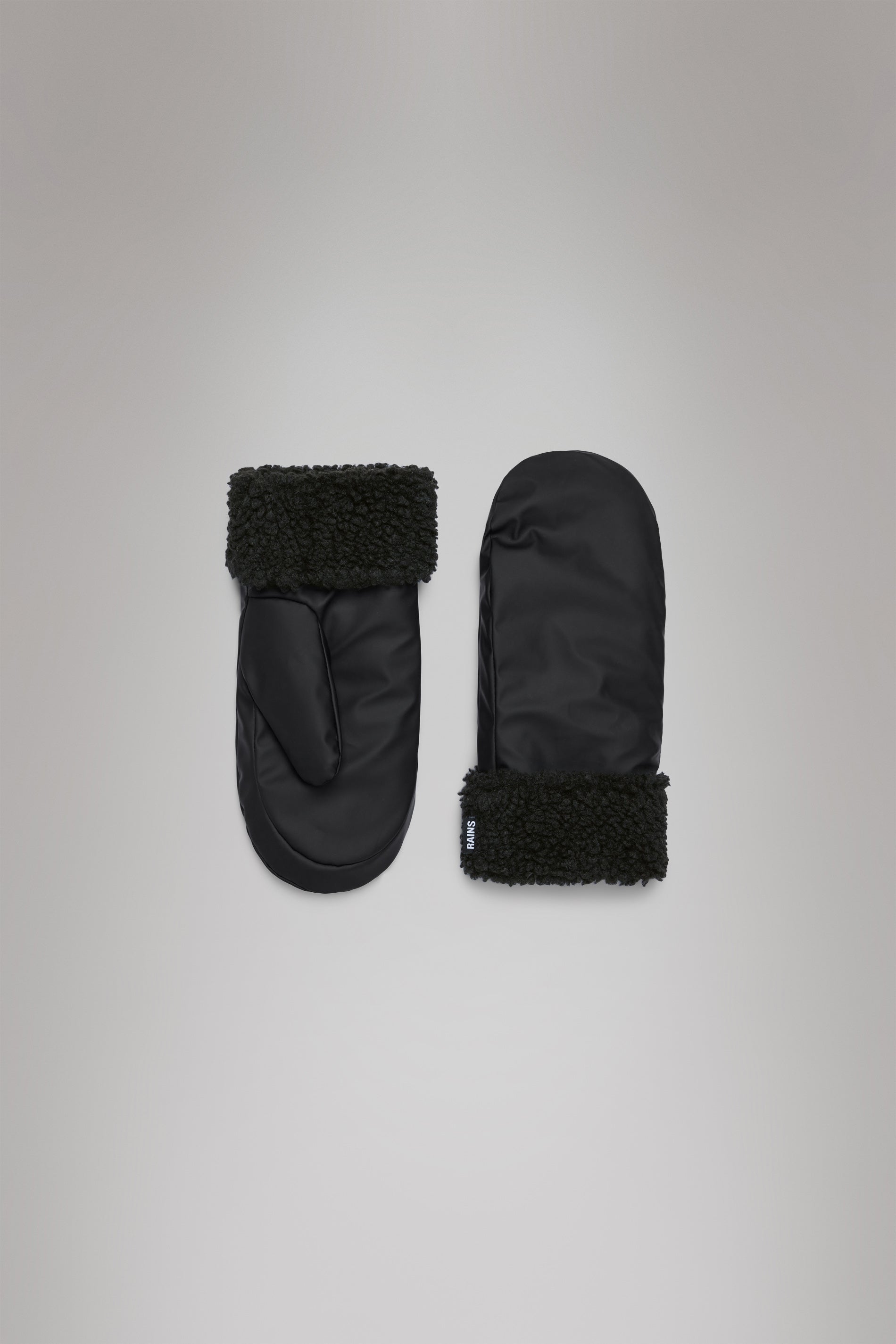 RAINS Puffer Fleece Mittens Black Gloves