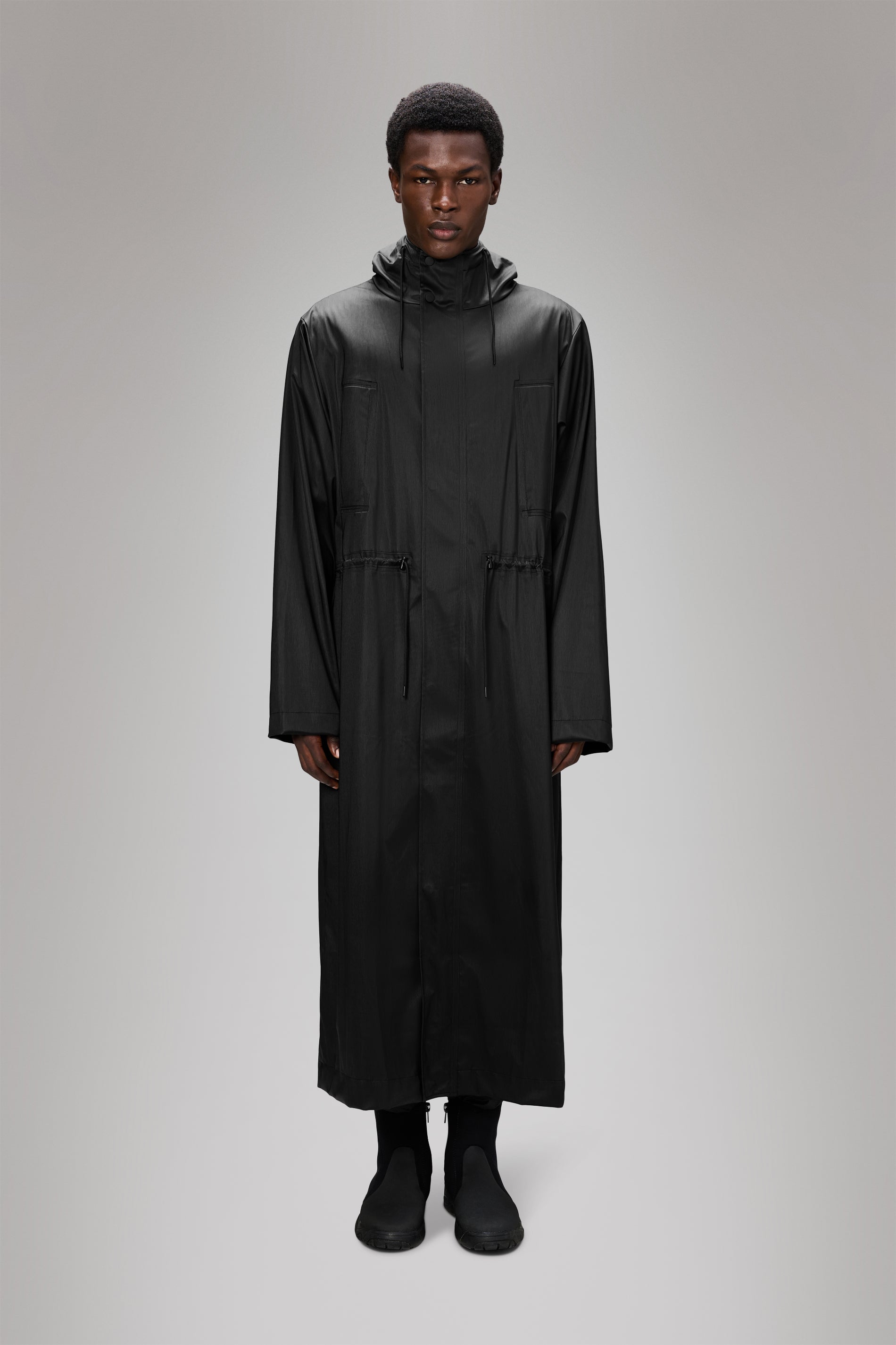 RAINS Bold Longest Jacket Black Grain Jacket