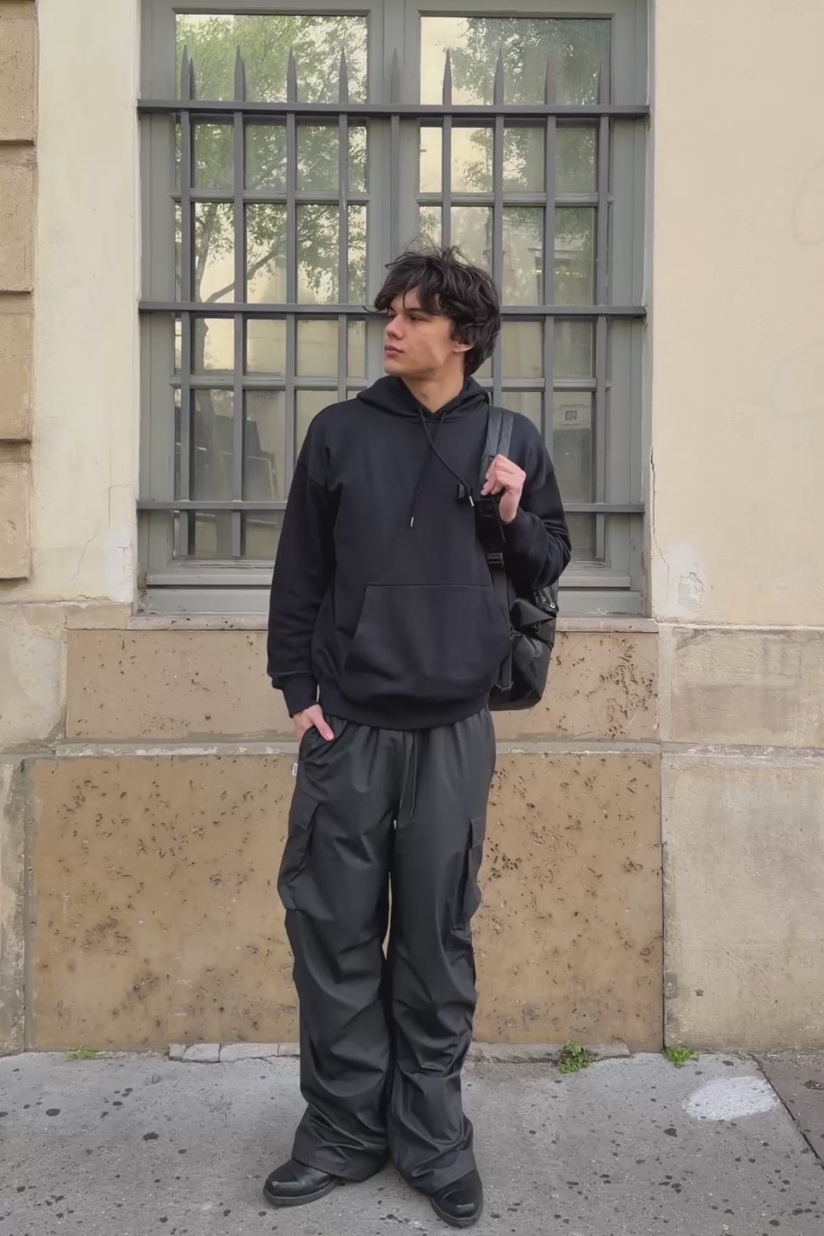 RAINS Classic Hoodie Black Long Sleeve