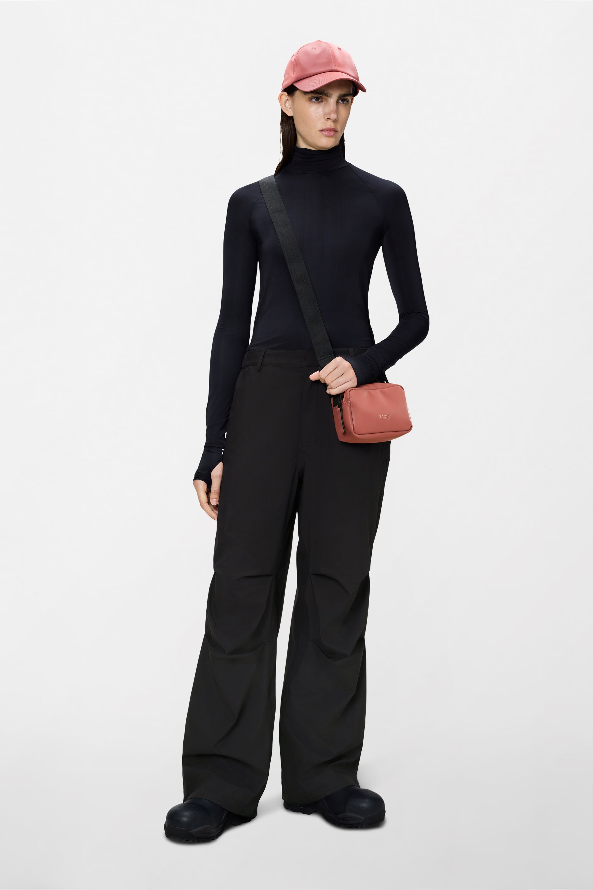 RAINS Suva Hardshell Pants Wide Black Pants