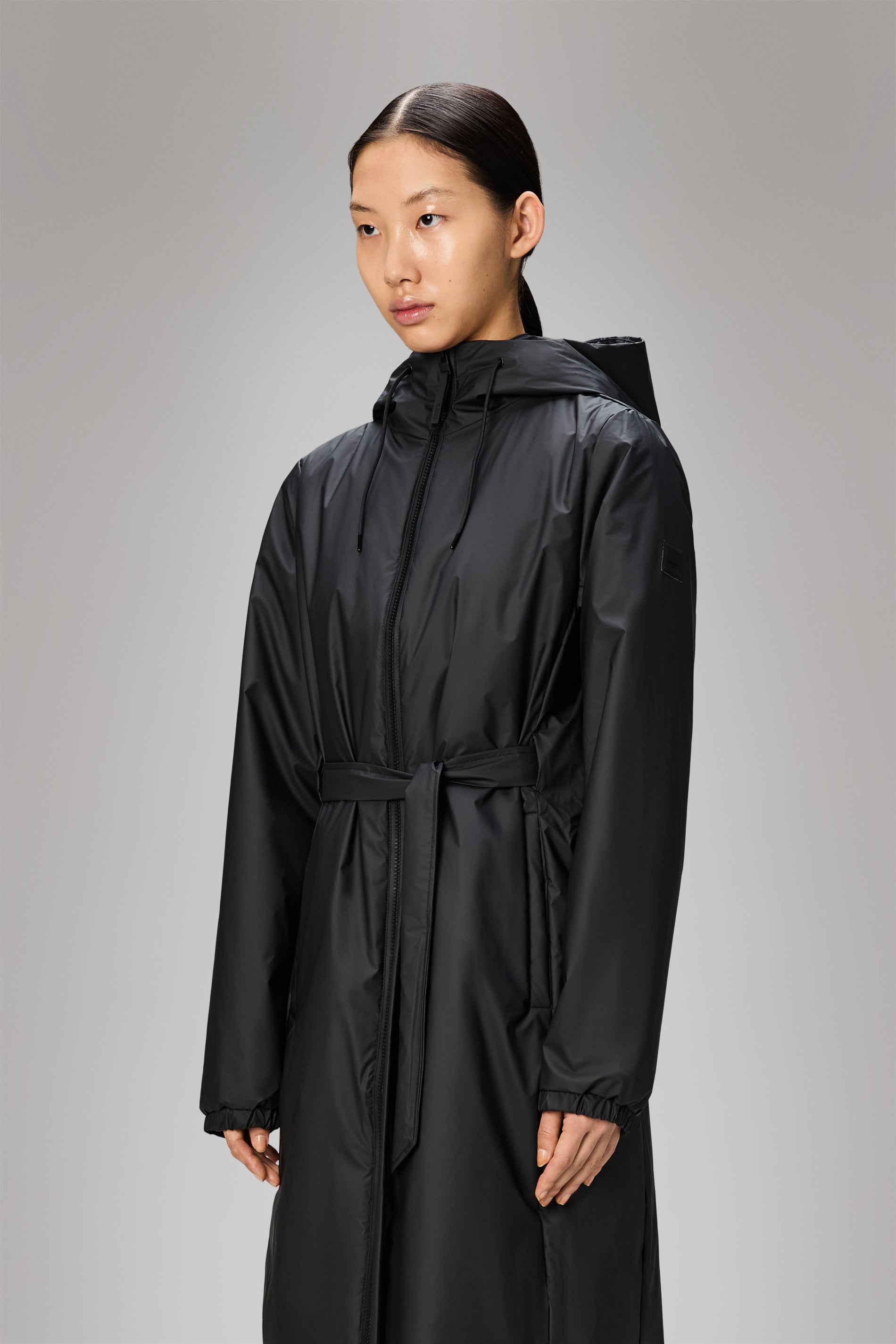 RAINS Lohja Long Insulated Curve Jacket Black Jacket