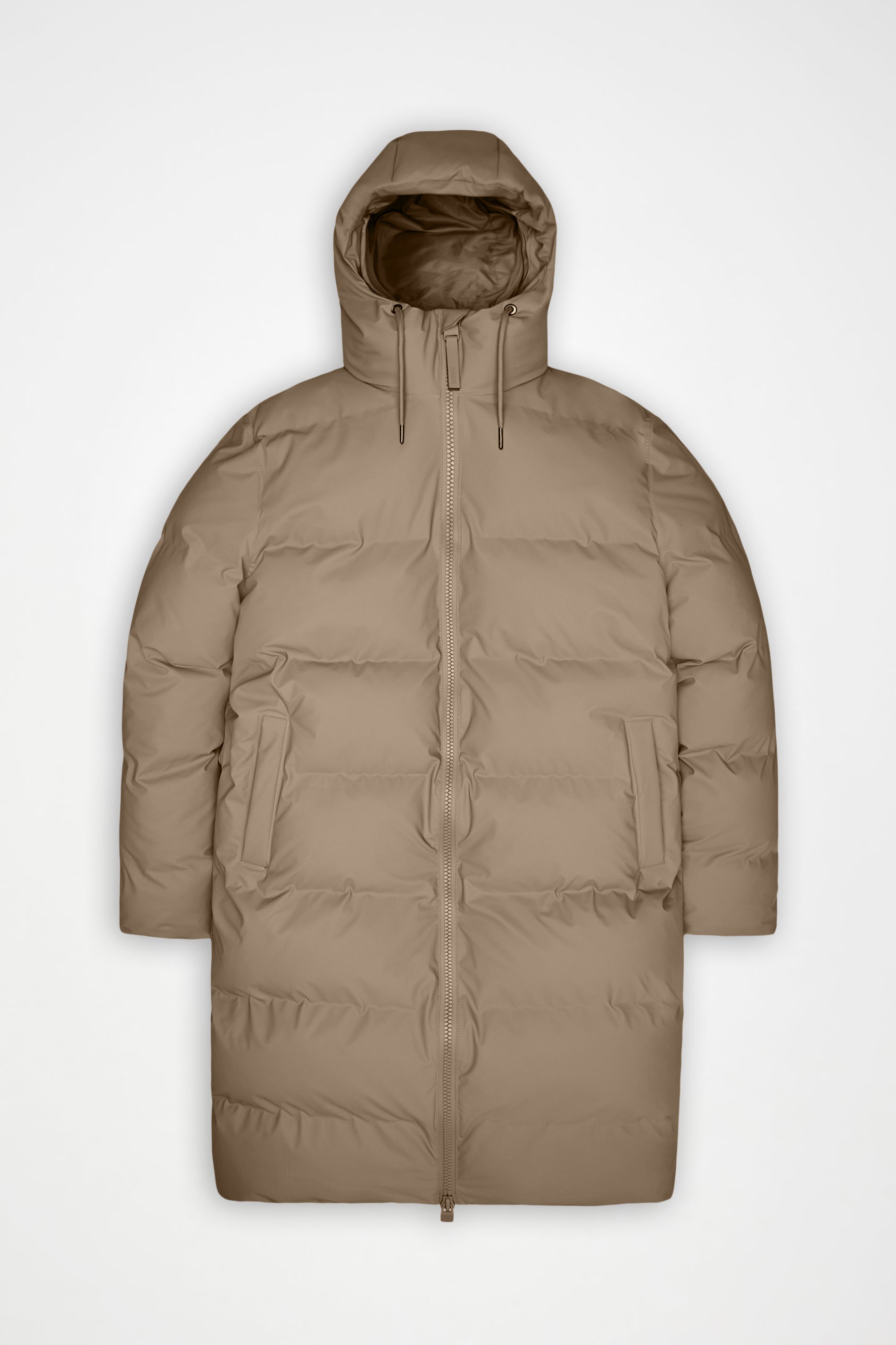 RAINS Alta Longer Puffer Jacket Beige Jacket