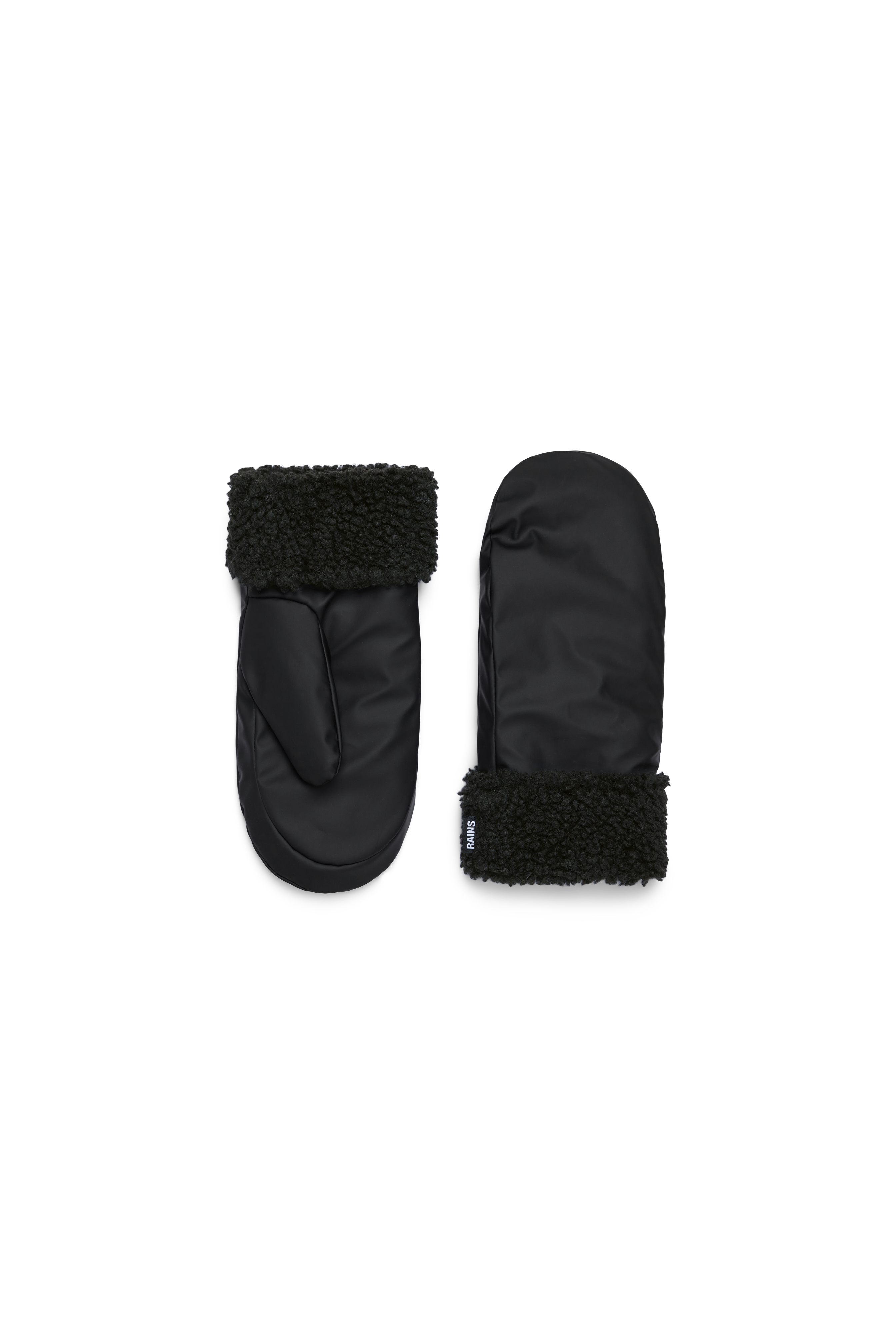 RAINS Puffer Fleece Mittens Black Gloves