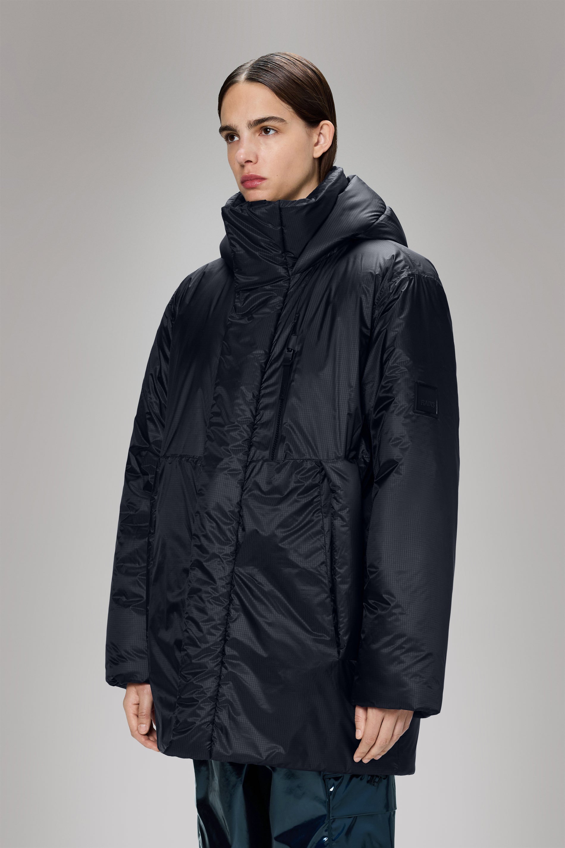 RAINS Torna Insulated Long Jacket Navy Jacket