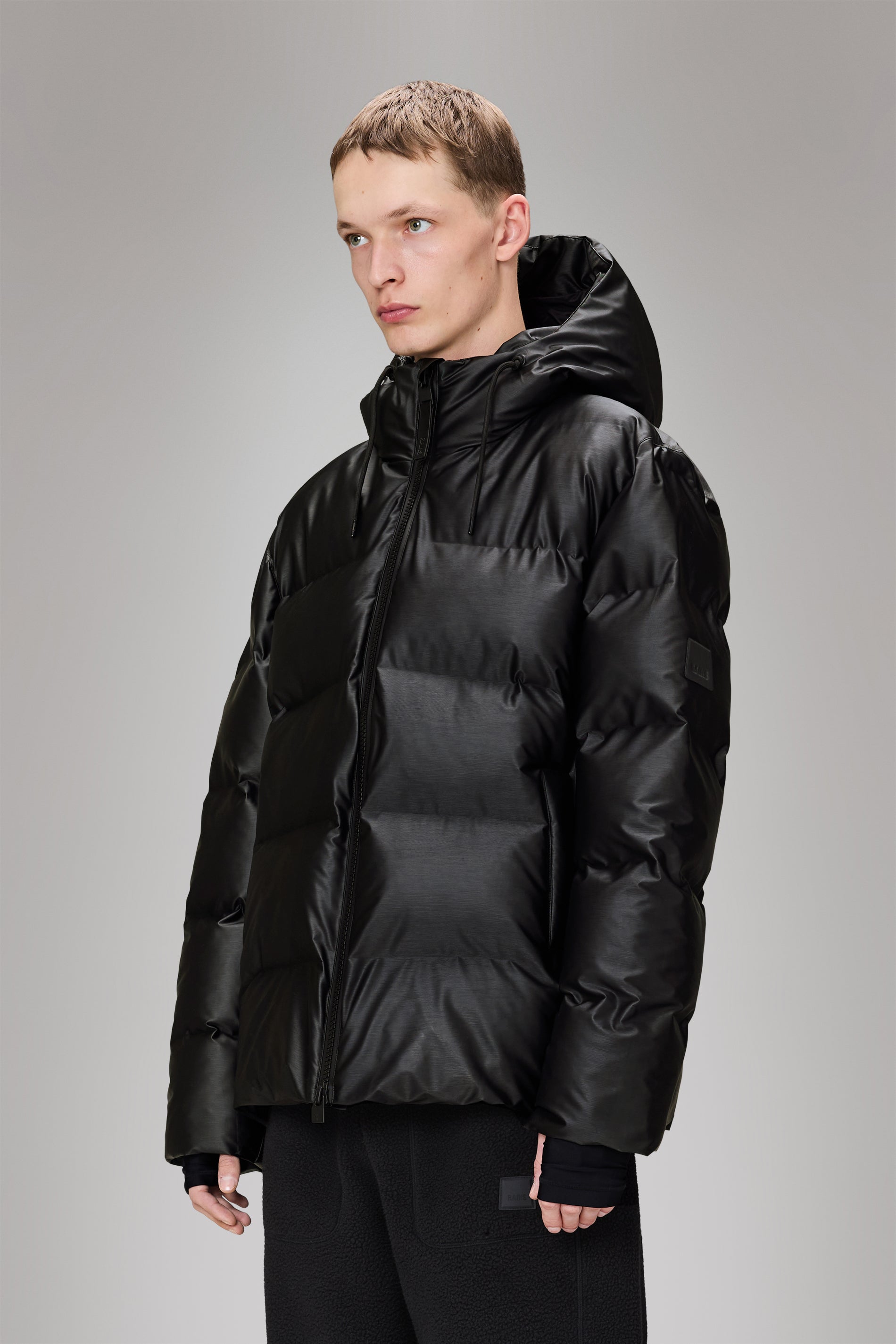 RAINS Alta Puffer Jacket Black Grain Jacket
