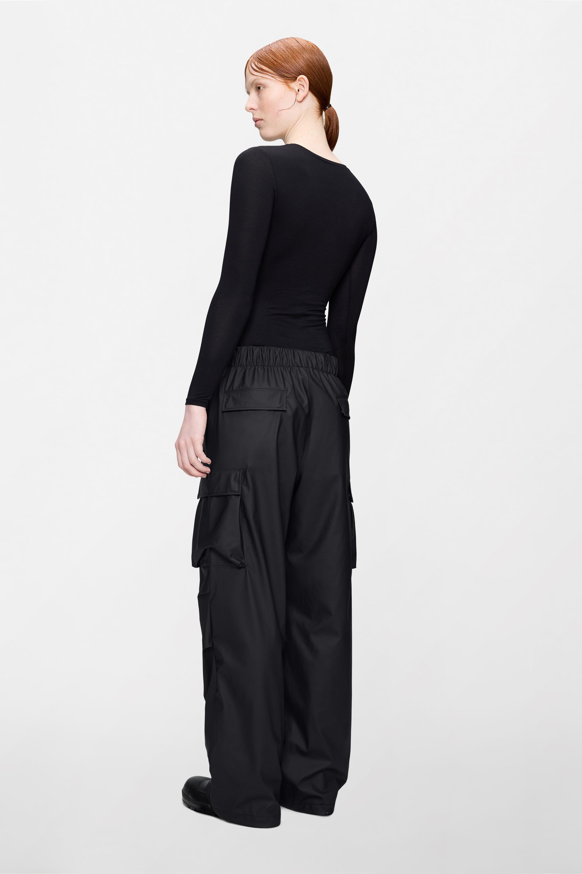 RAINS Pocket Rain Pants Wide Black Pants