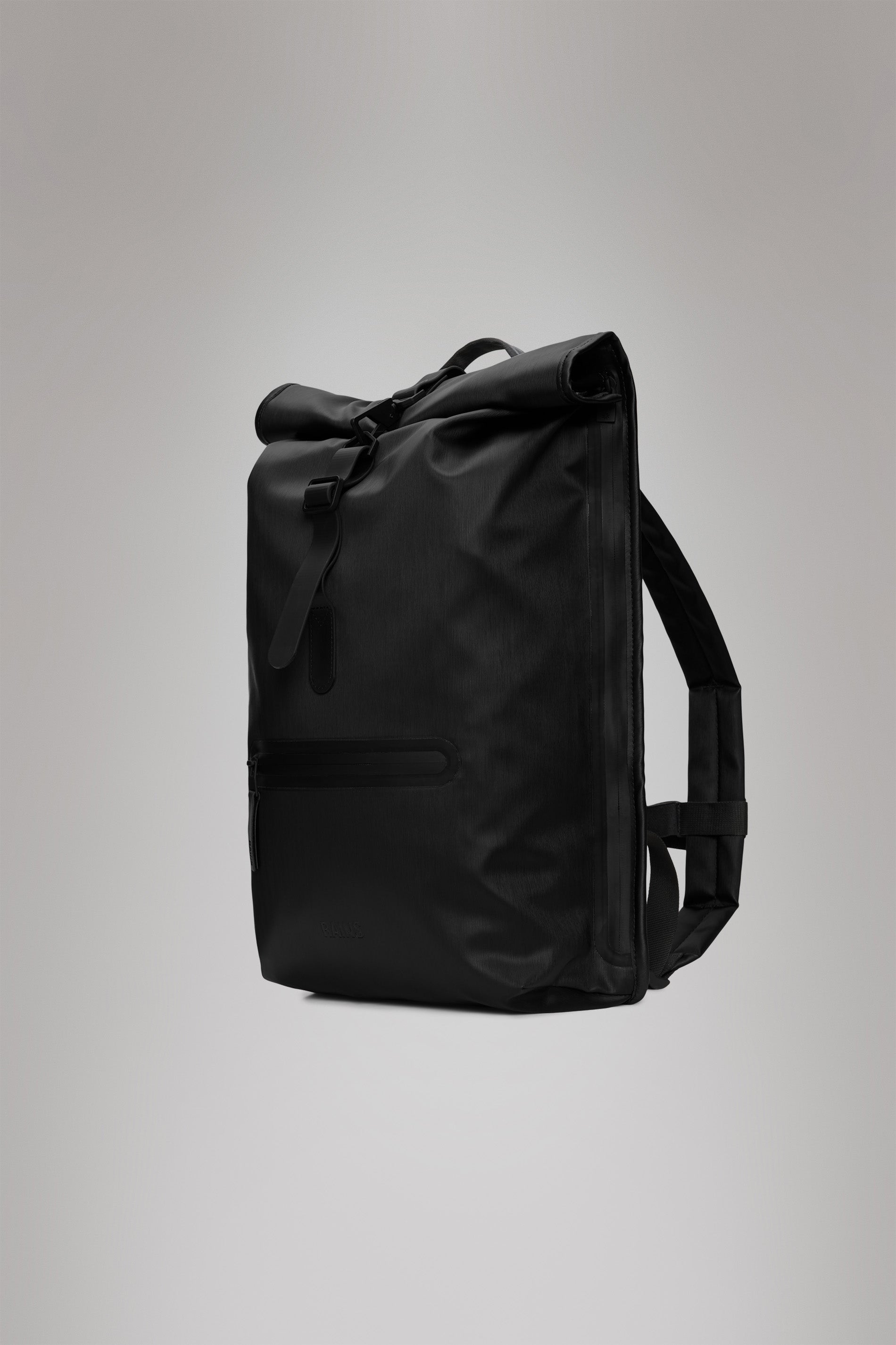 RAINS Rolltop Rucksack Black Grain 17L H60 x D11 x W32 cm Backpack