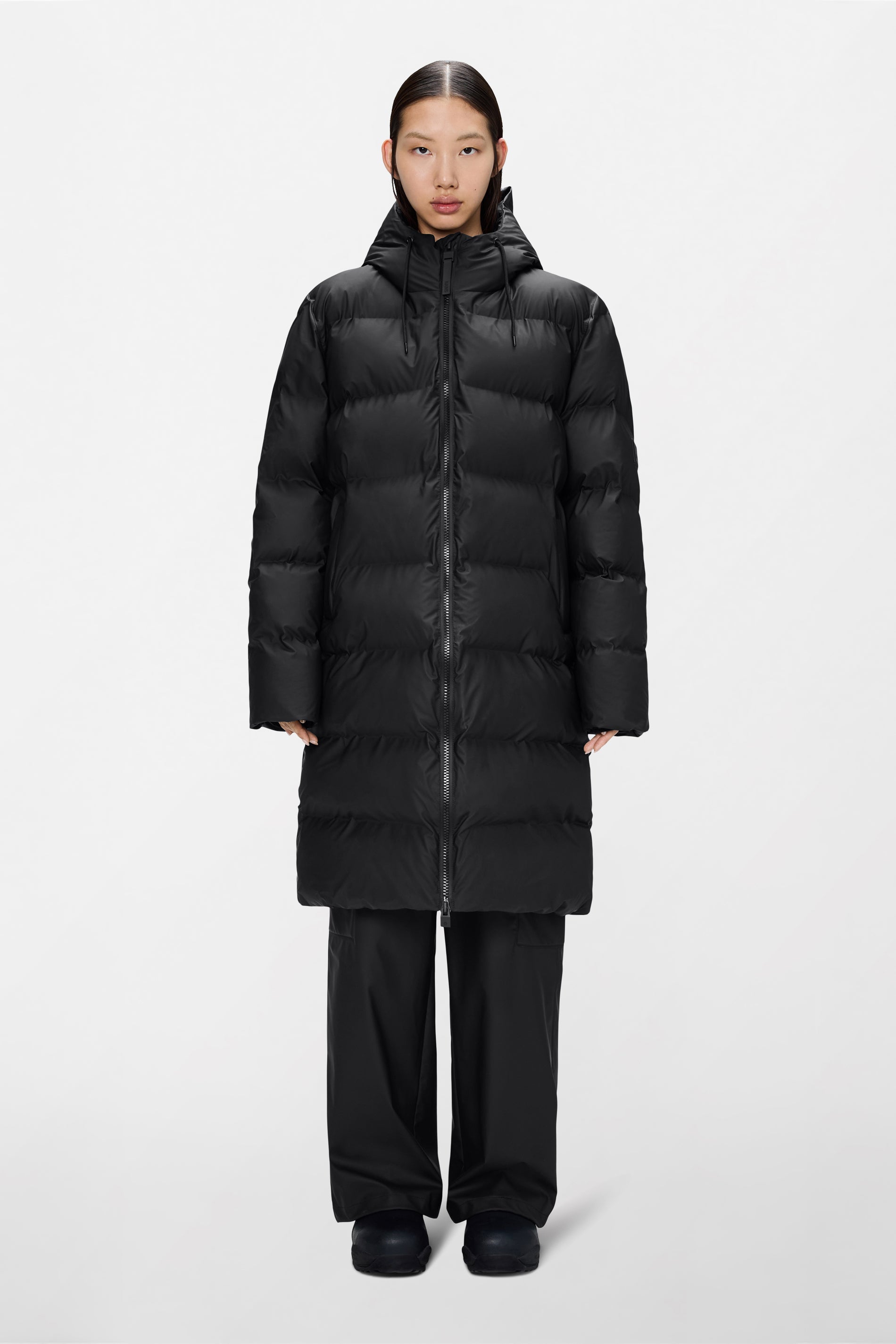 RAINS Alta Longer Puffer Jacket Black Jacket