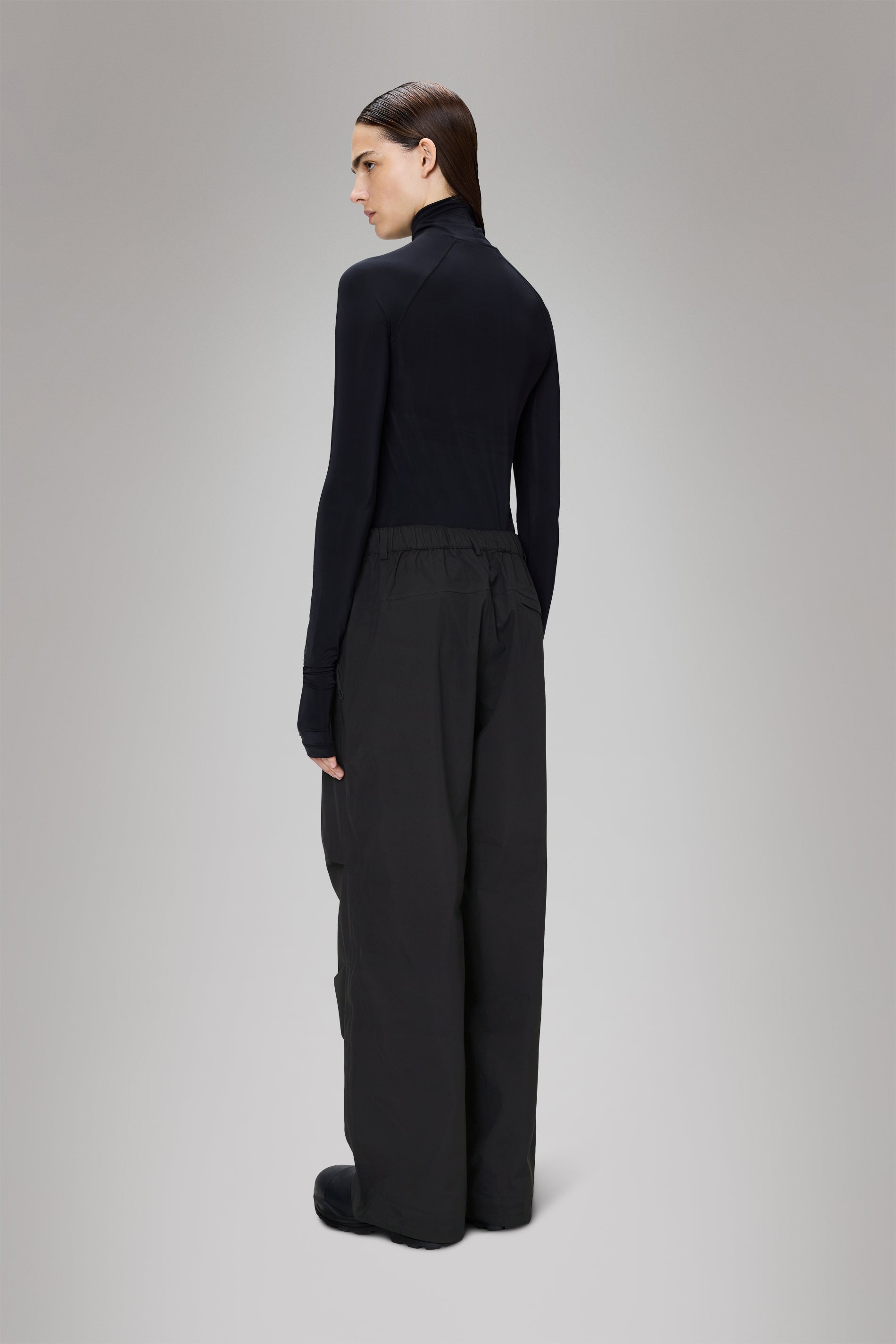 RAINS Suva Hardshell Pants Wide Black Pants