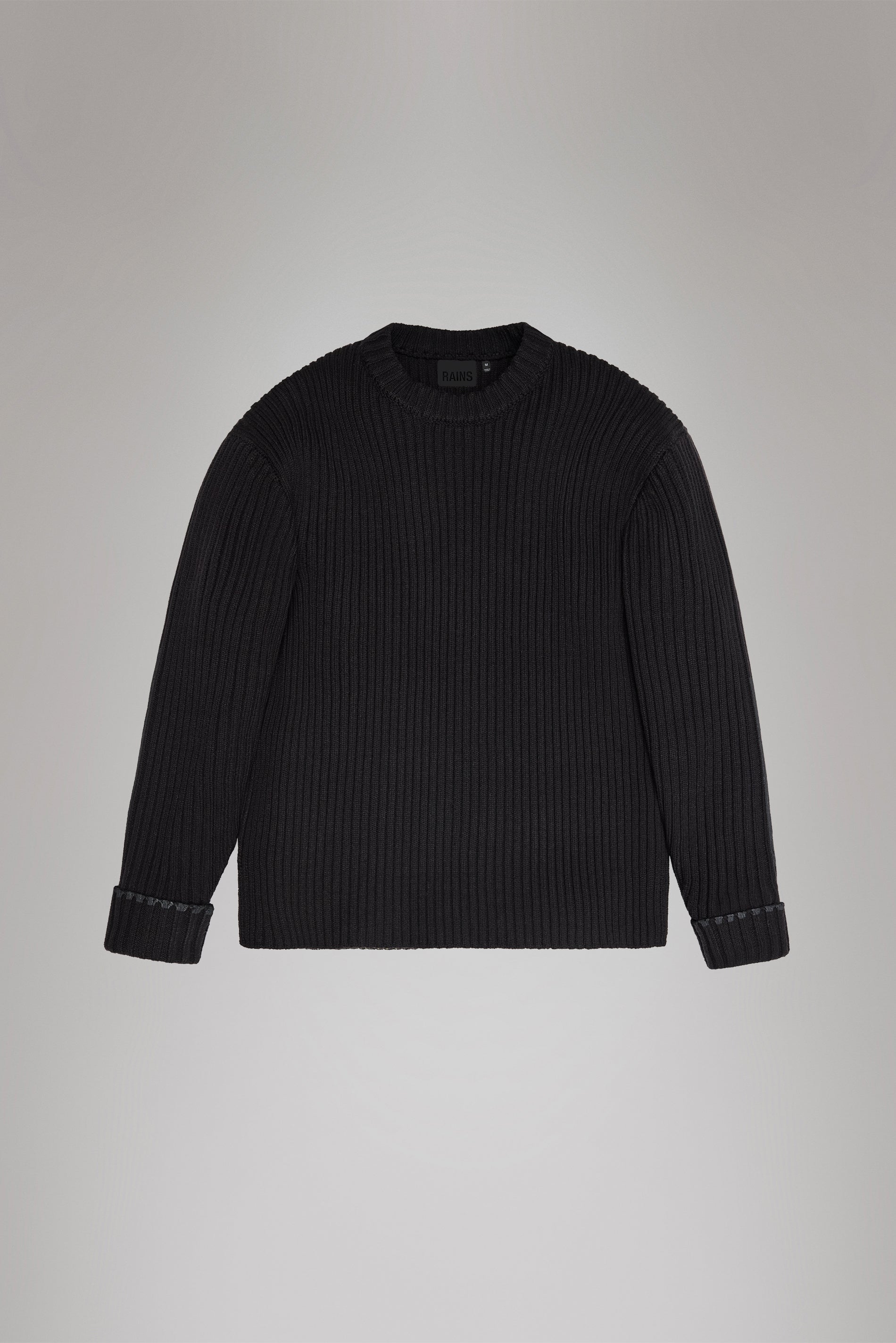 RAINS Sapa Knit Crew Neck Black Long Sleeve