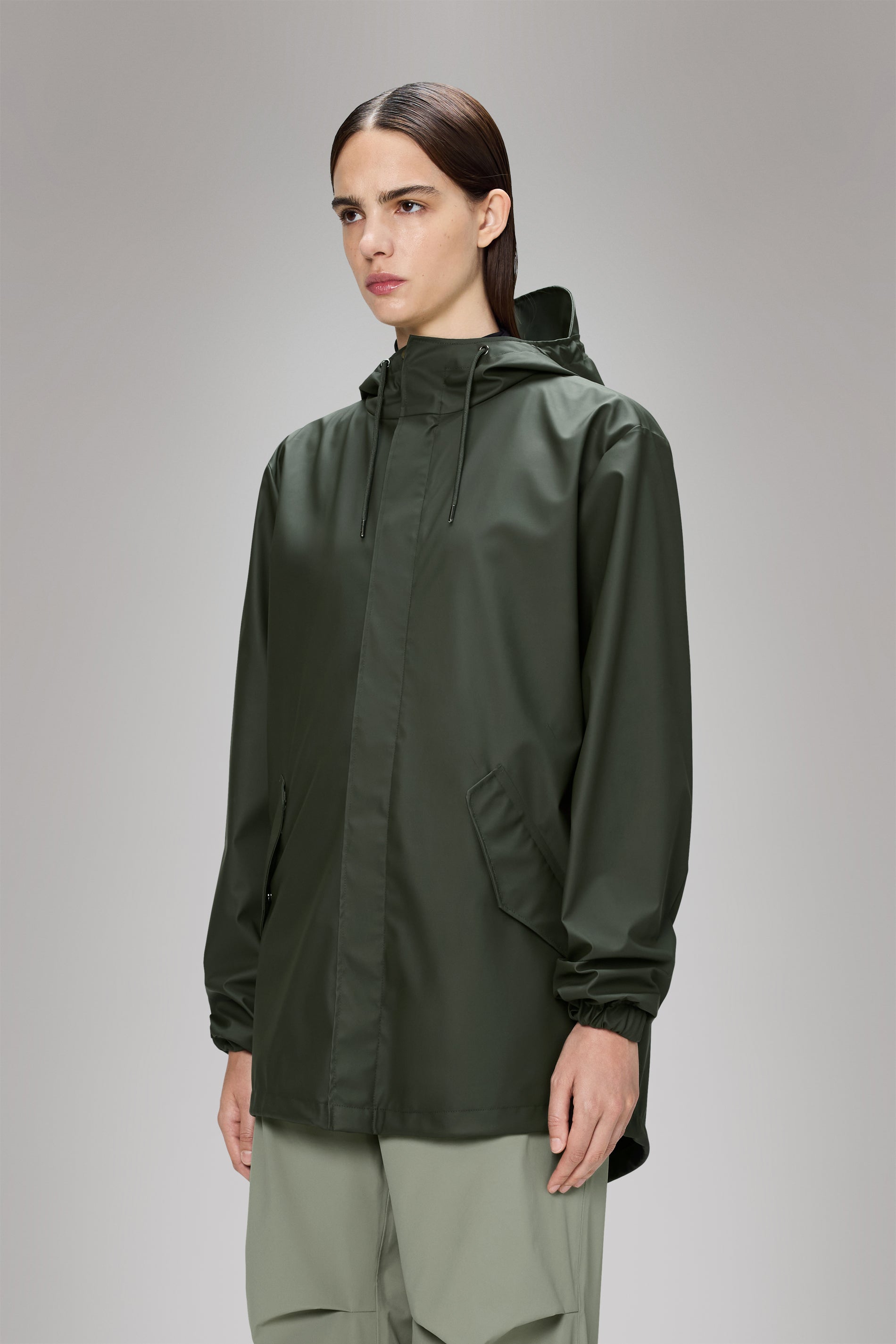 RAINS Fishtail Jacket Green Jacket