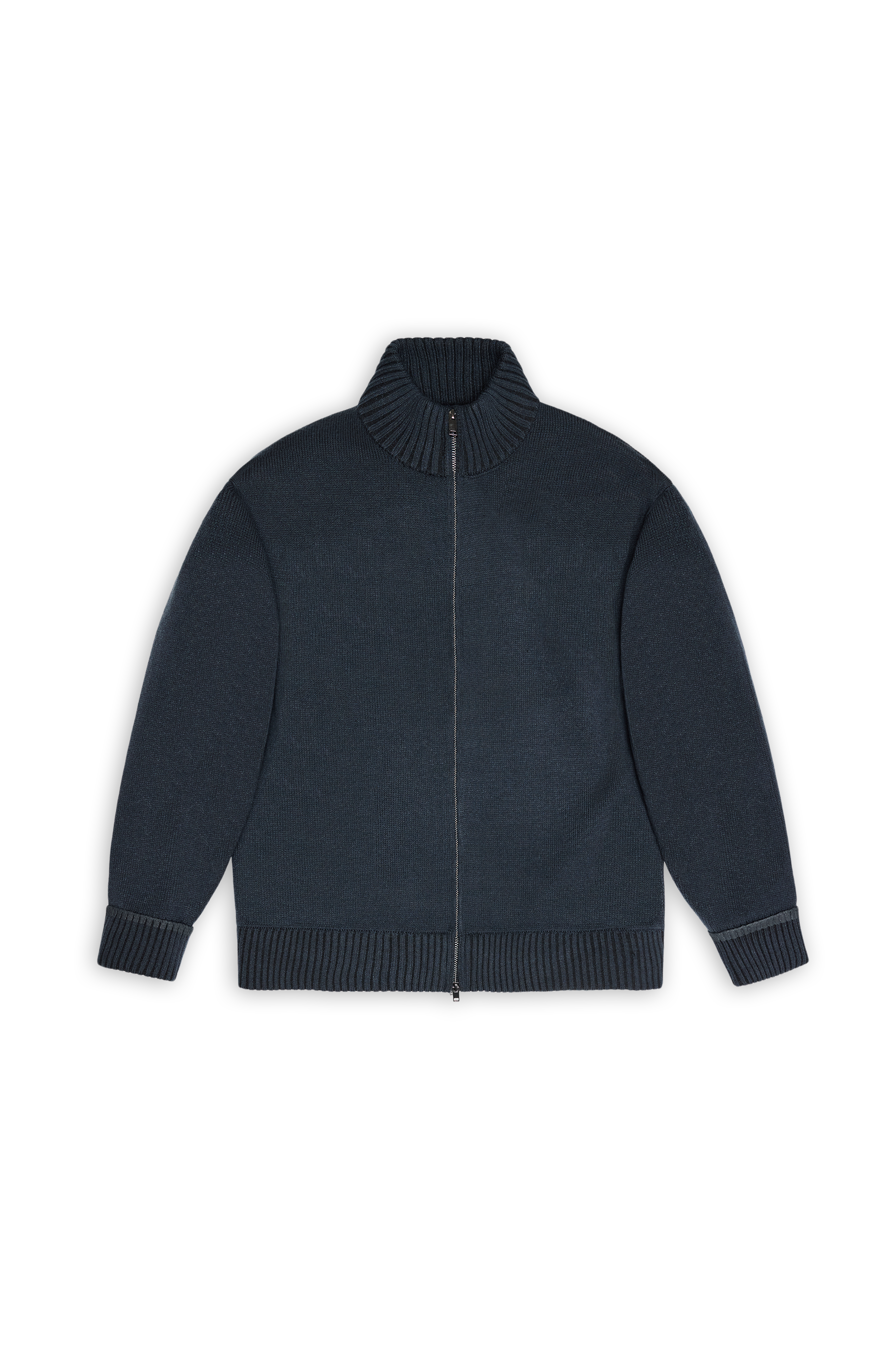 RAINS Sowa Knit Zip Cardigan Navy/Black Long Sleeve