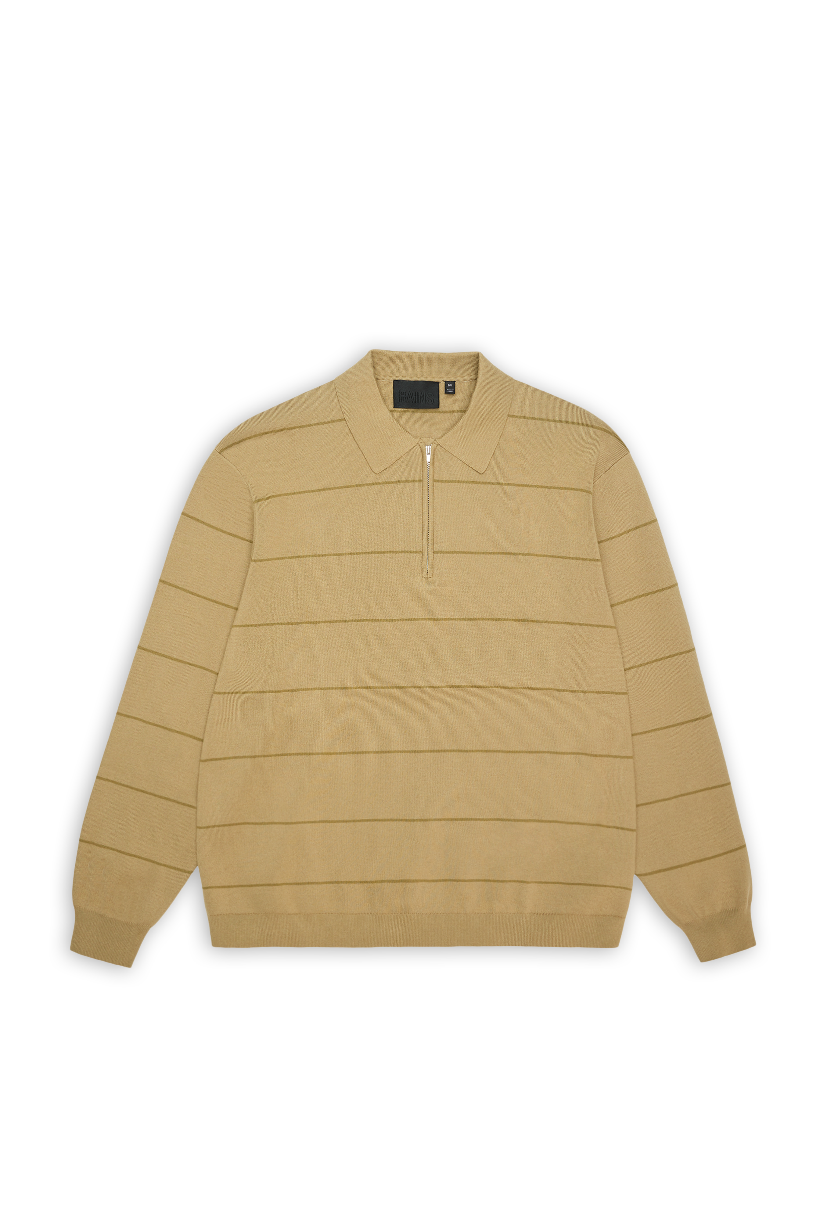 Striped Knit Long Sleeve Polo