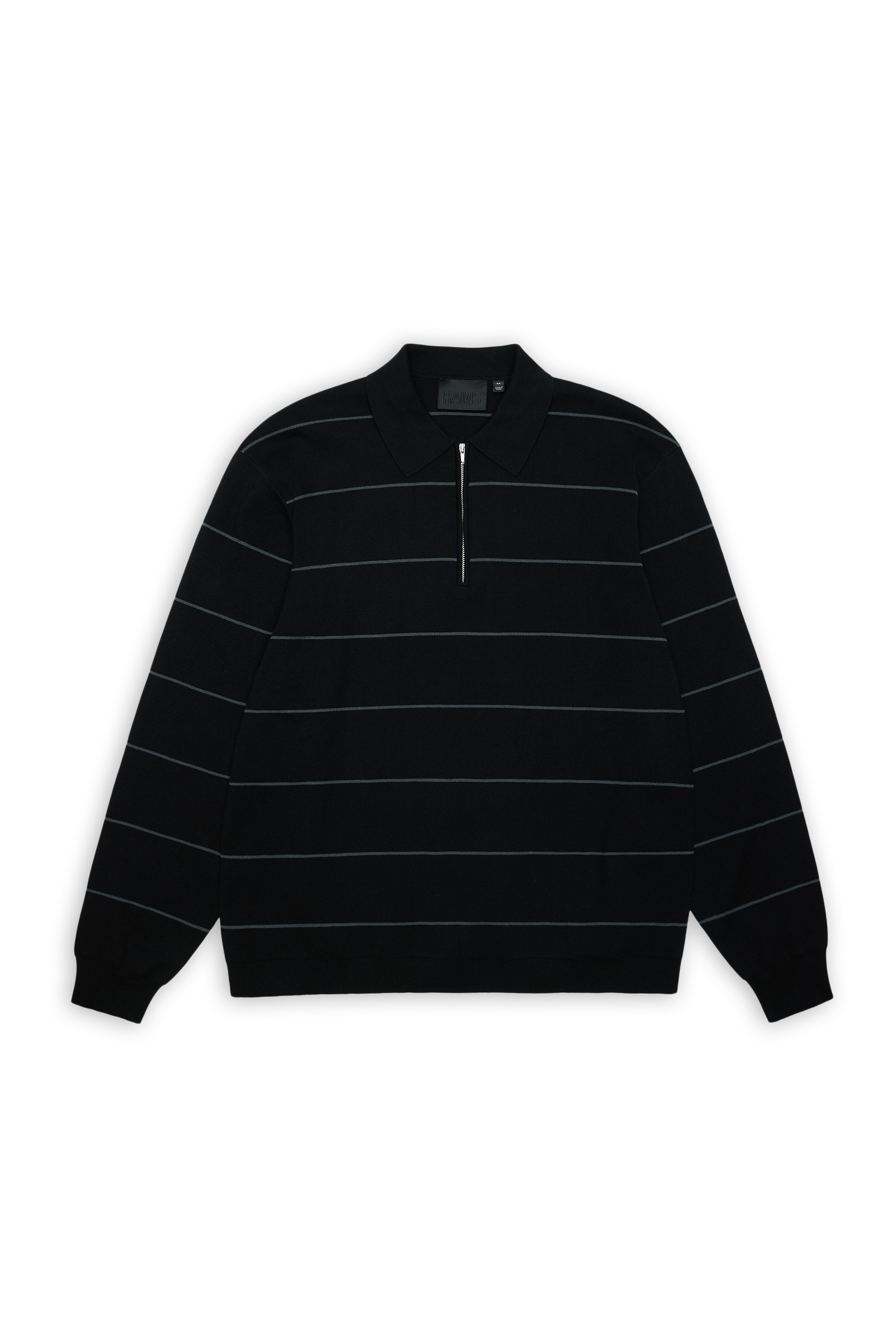Striped Knit Long Sleeve Polo