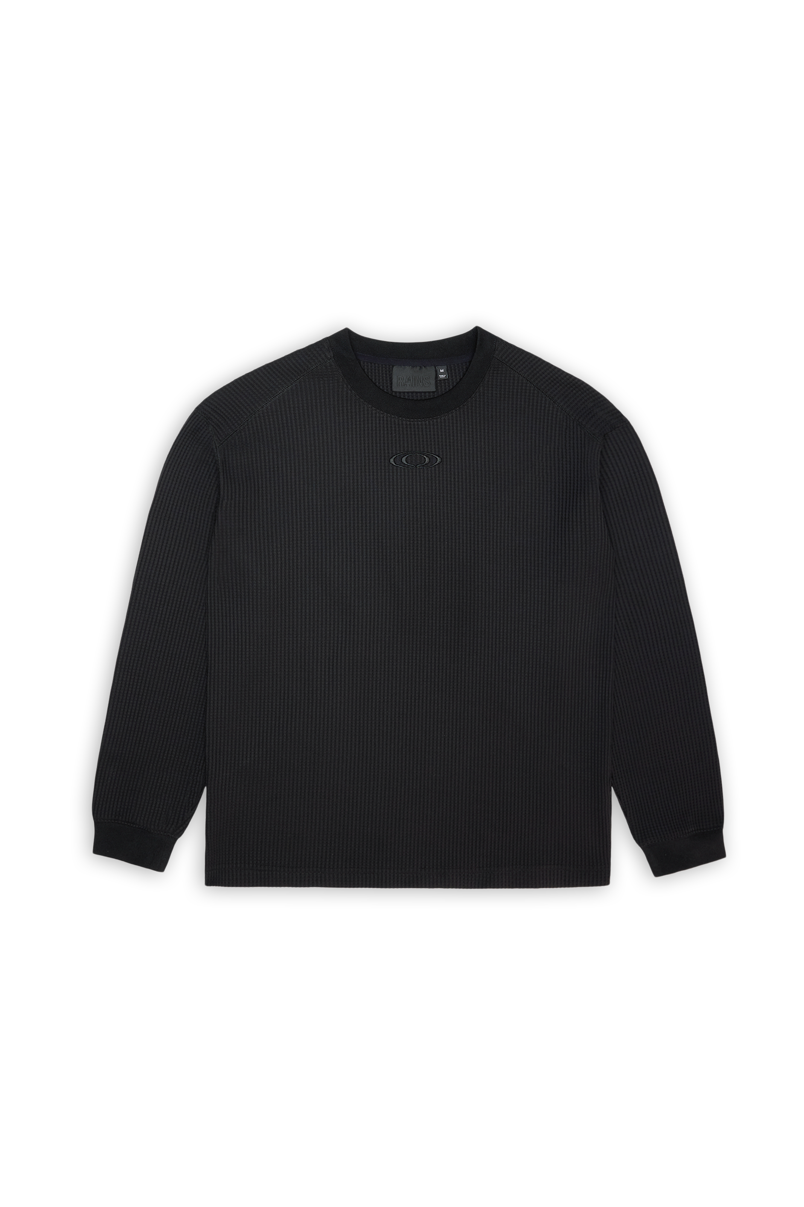 RAINS Waffle Long Sleeve T-shirt Splash Black Long Sleeve